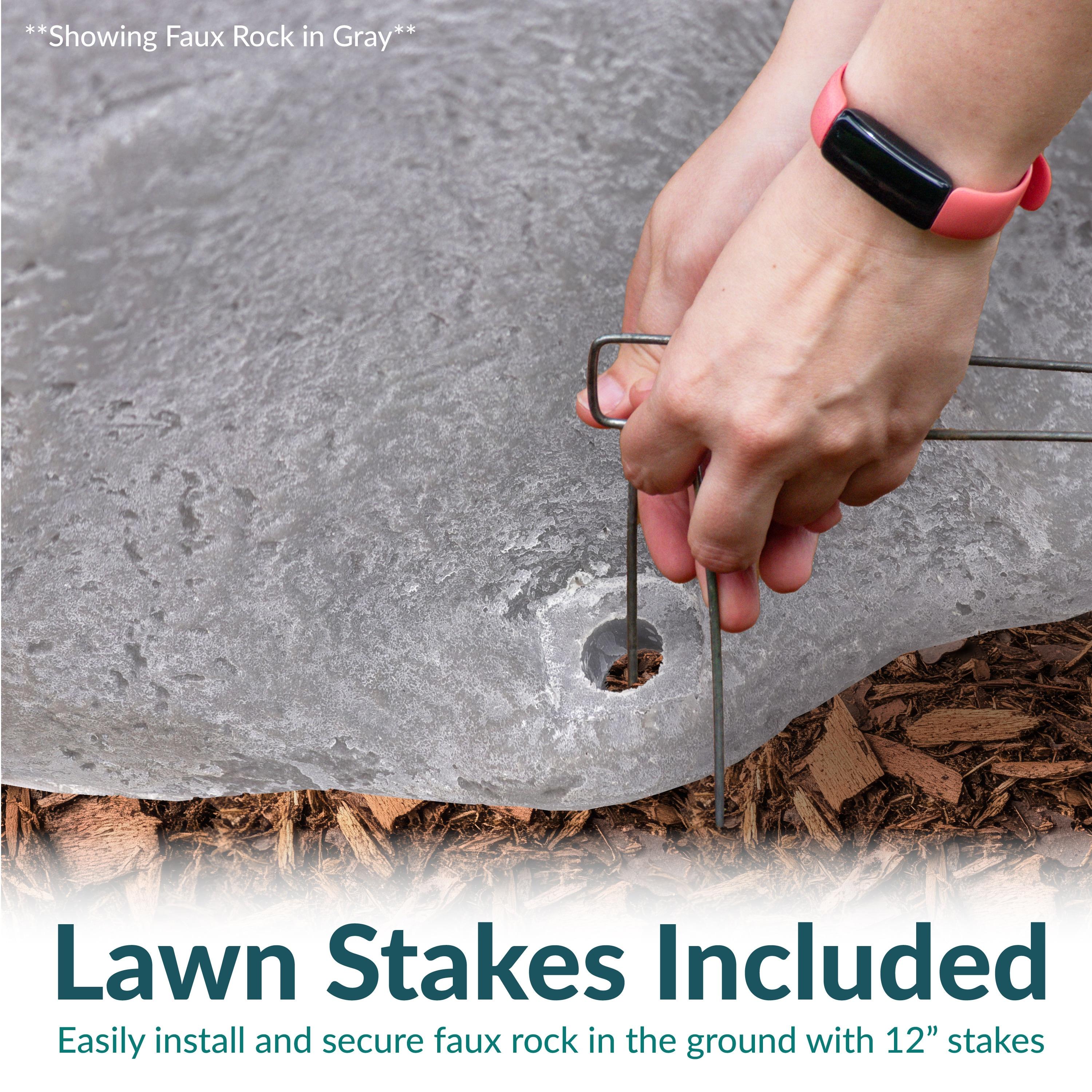 Freeport Park® Jara Polyresin Faux Landscape Rock Cover with Metal Stakes