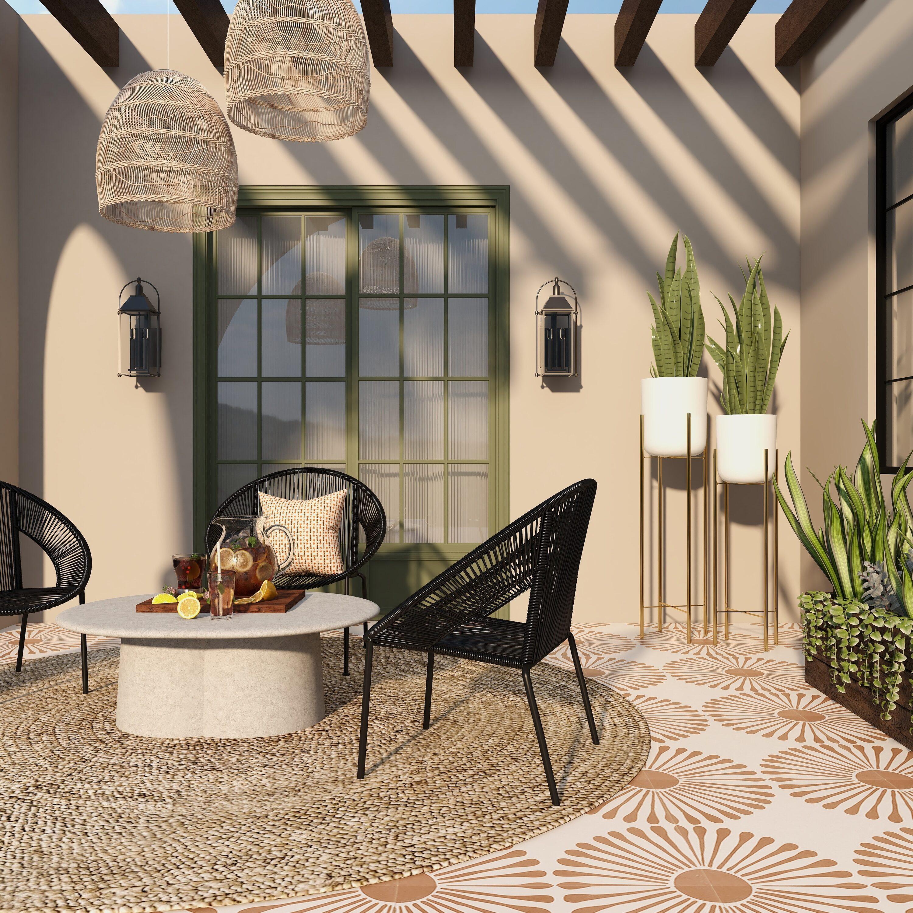 CosmoLiving by Cosmopolitan 2 - Piece Silver Metal Tall Indoor Outdoor Dome Indoor Outdoor Planter with Removable Stand Set