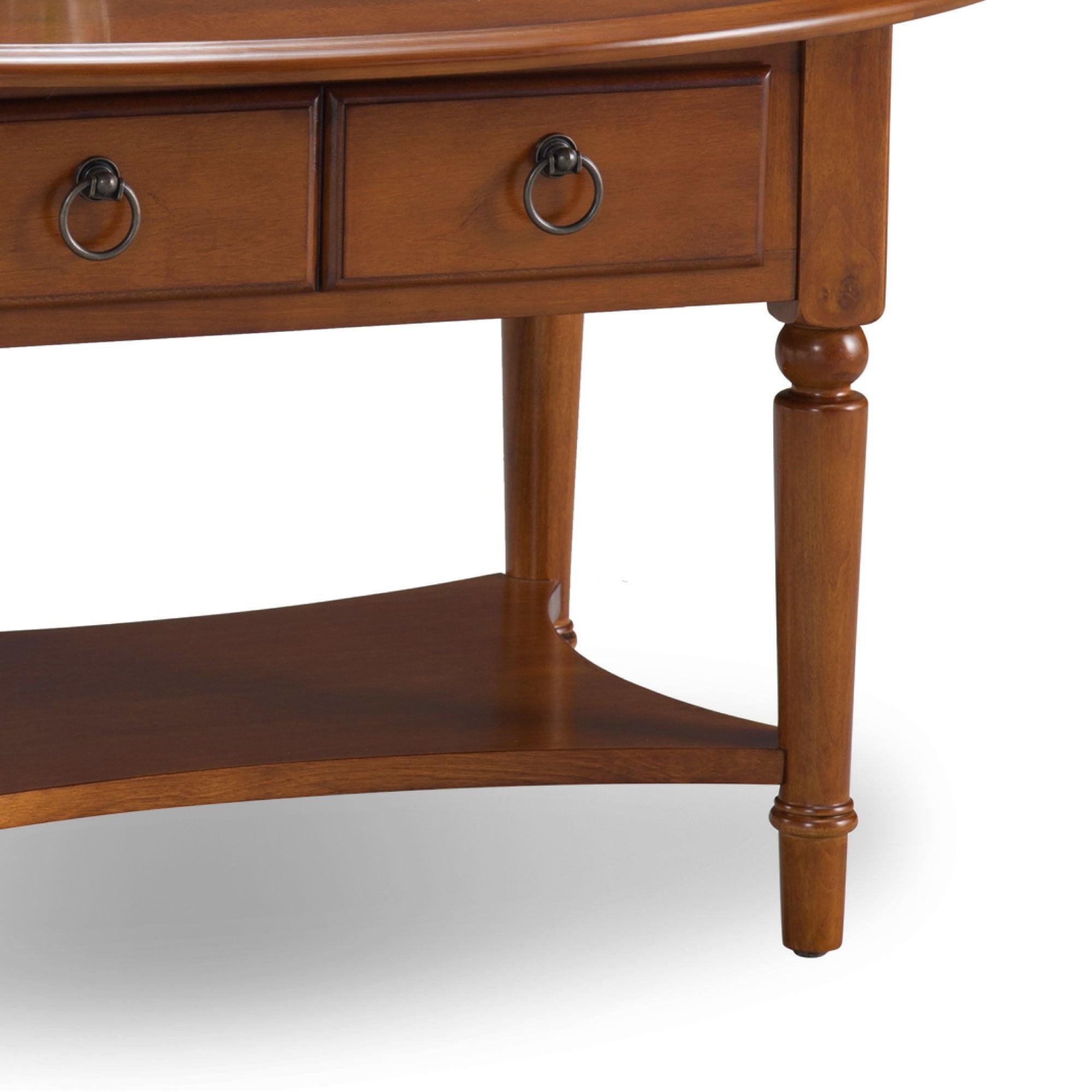 Coastal Oval Coffee Table in Pecan