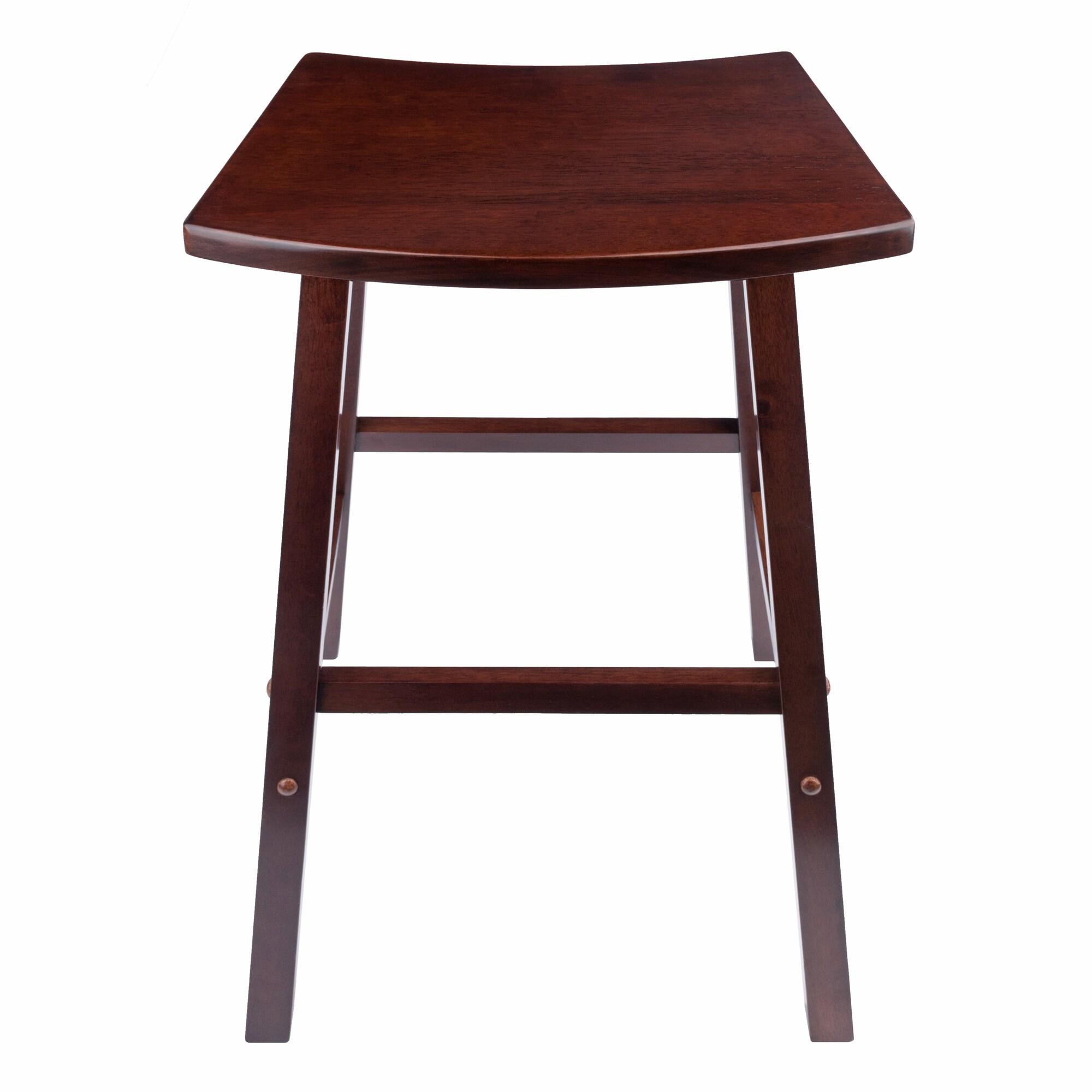 29" Katashi Fan Shape Barstool Walnut - Winsome: Solid Wood, Kitchen, Counter Height