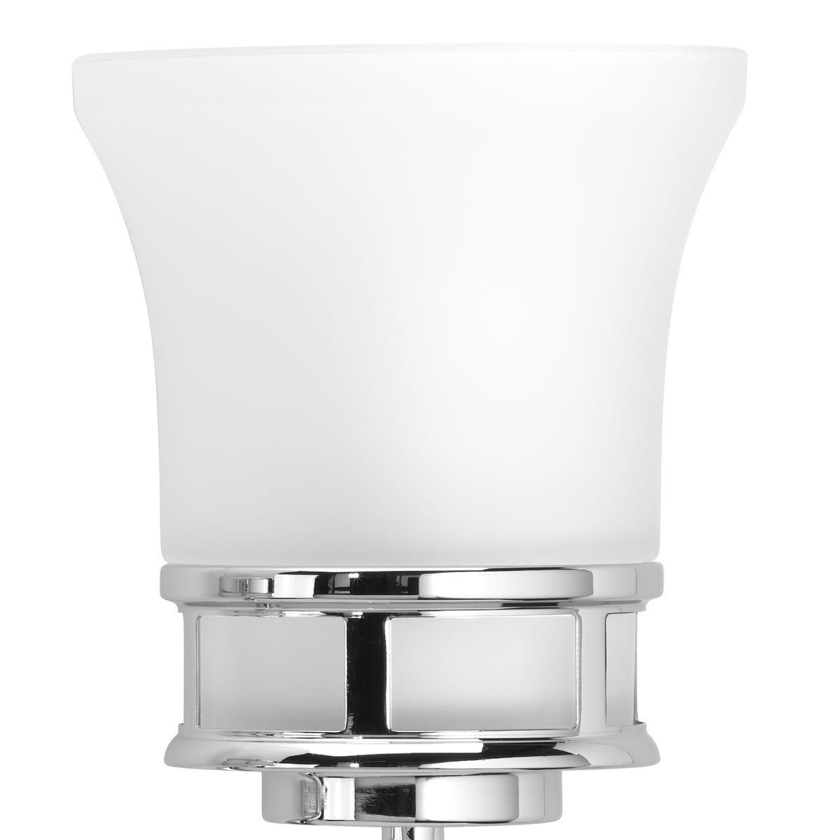 Progress Lighting Cascadia 3-Light Bath Vanity, Polished Chrome, Etched Glass Shades