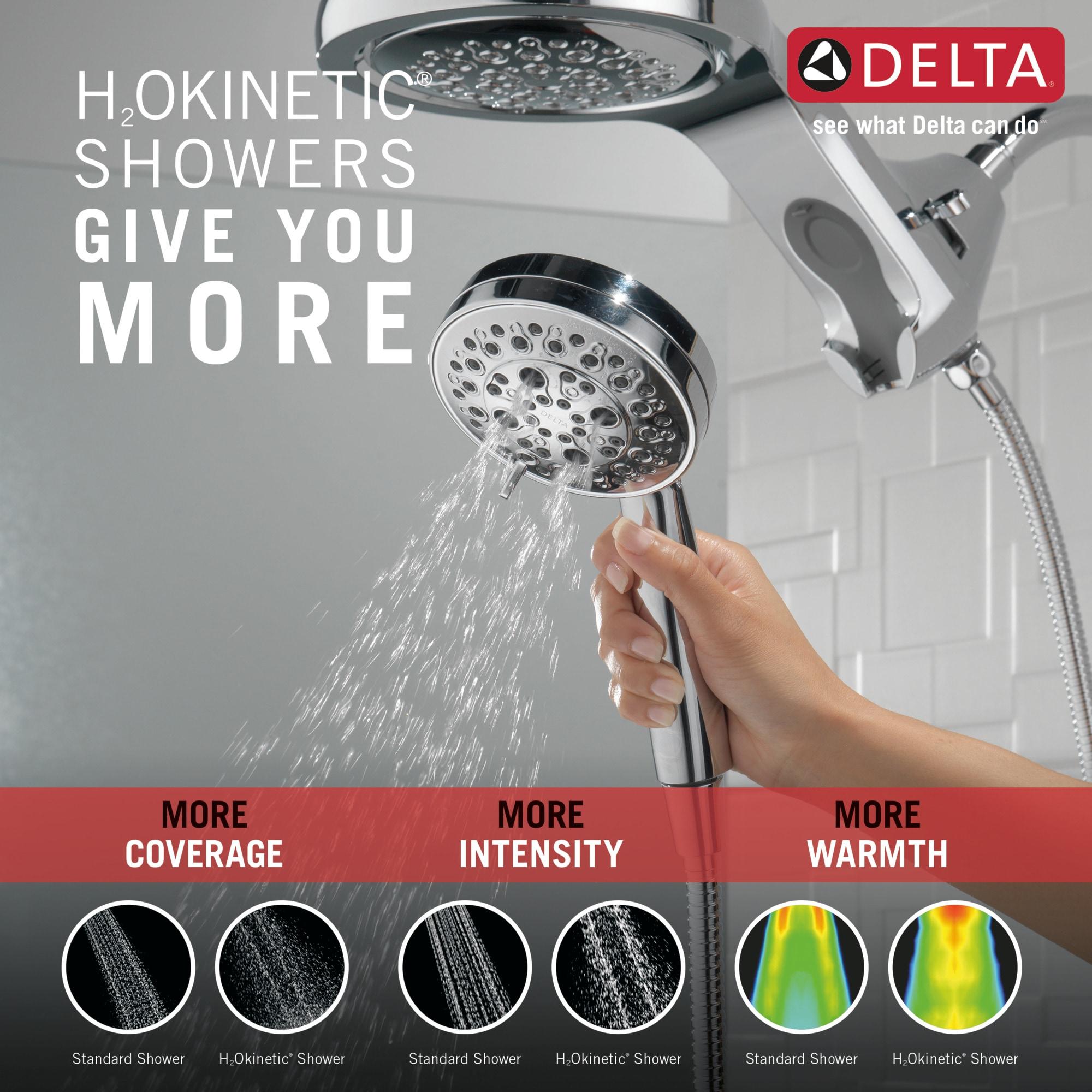 HydraChoice Hydrorain 5 Spray Dual Shower Head and Handheld Shower with H2Okinetic 1.75 GPM