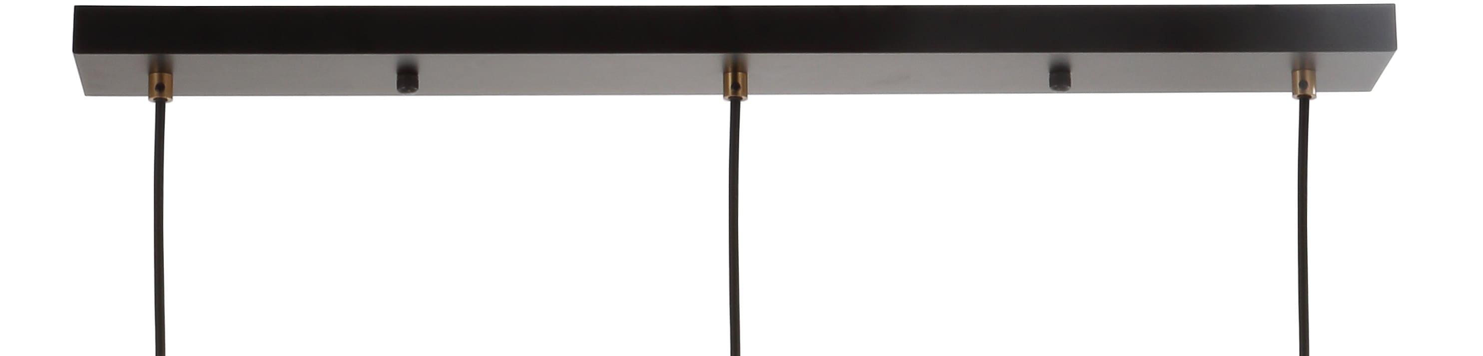 Apollo 33.5" 3-Light Mid-Century Modern Iron Adjustable Linear LED Pendant, Black/Brass Gold