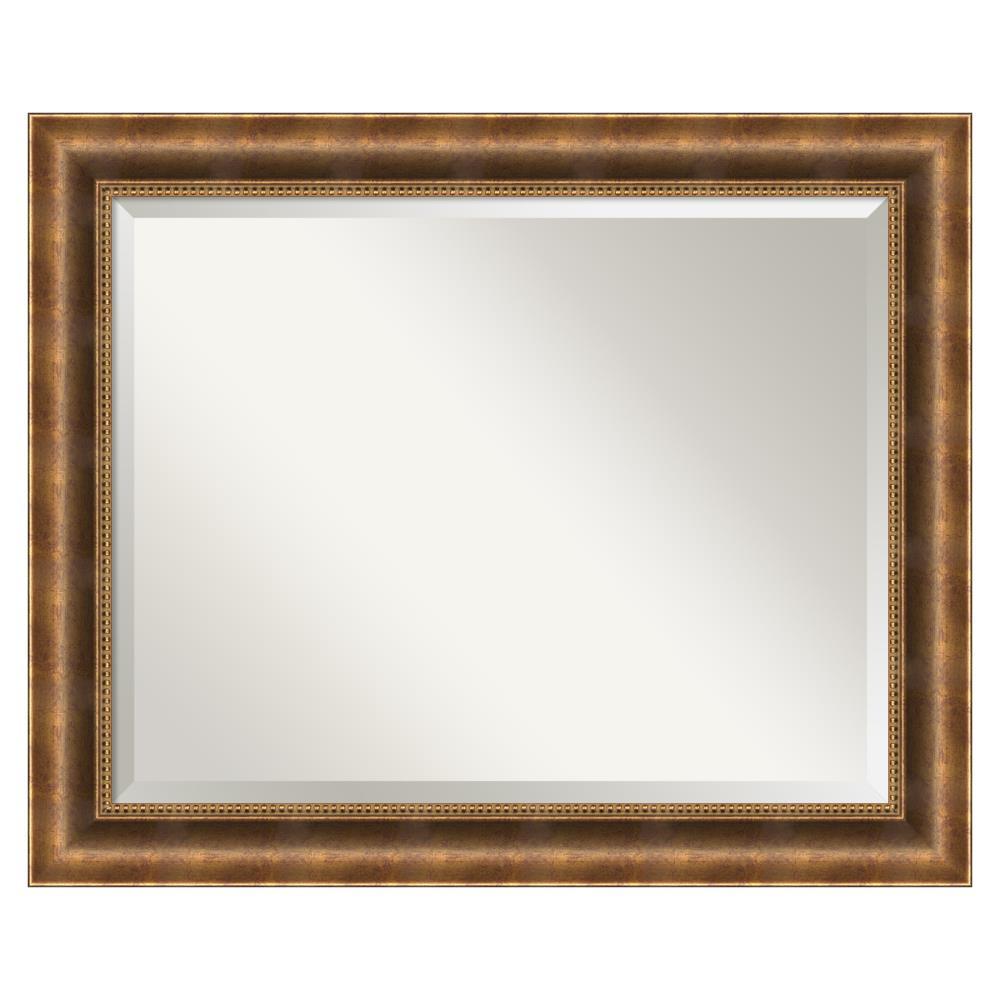 Manhattan Bronze Beveled Wood Framed Bathroom Vanity Mirror