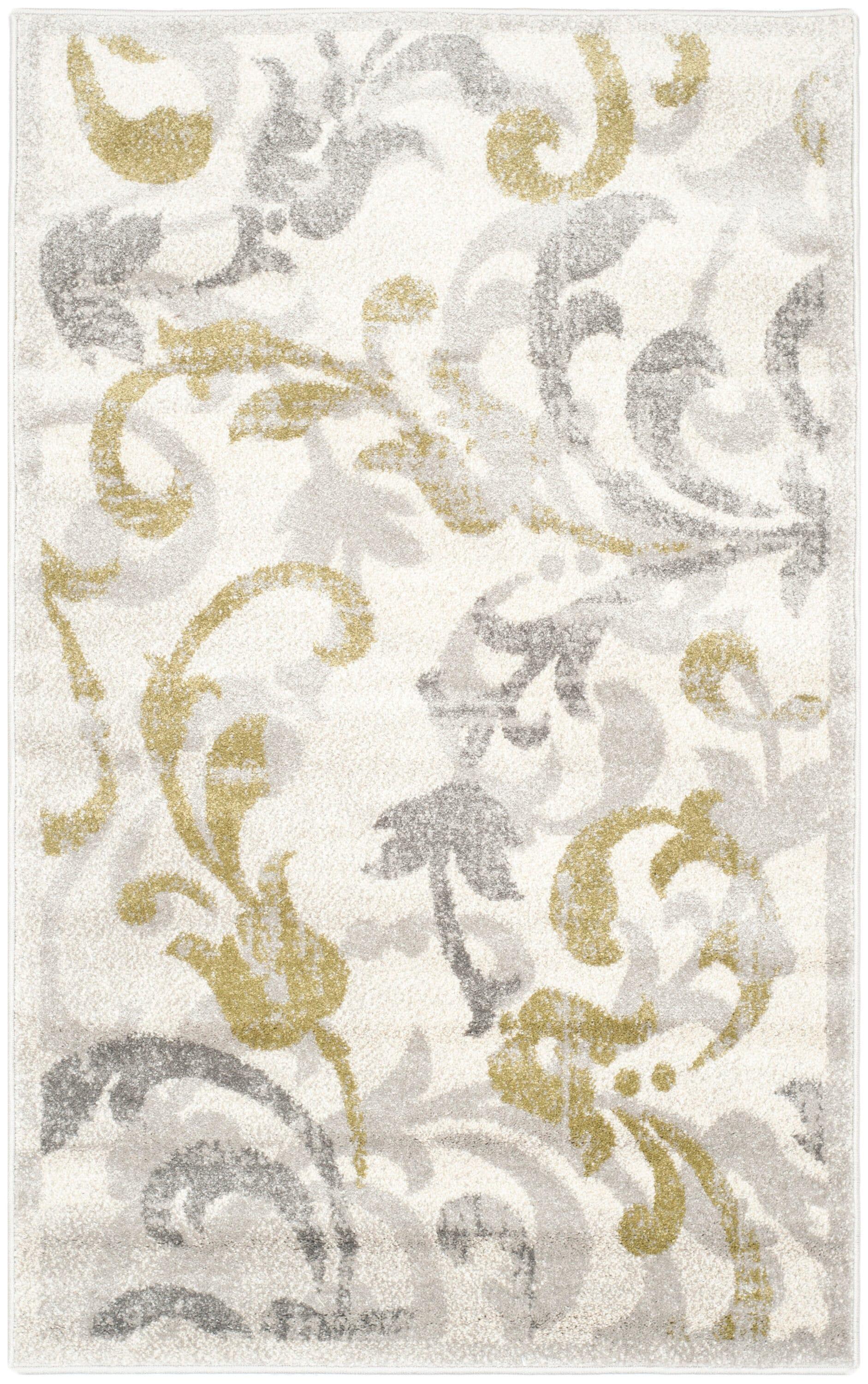 Amherst AMT428 Power Loomed Indoor Accent Rug - Ivory/Light Grey - 3'x5' - Safavieh