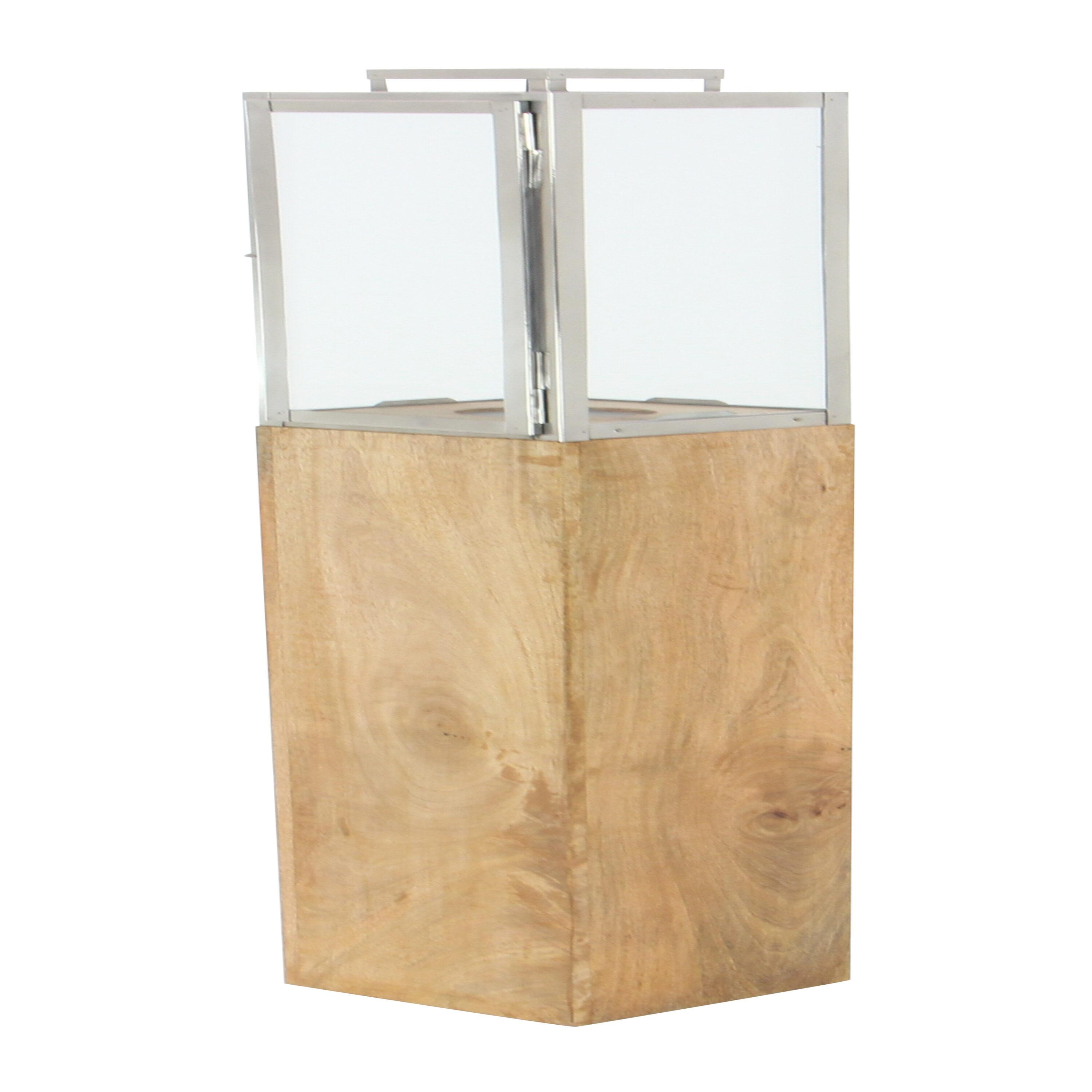 Mango Wood Handmade Decorative Indoor Outdoor Brown Candle Lantern