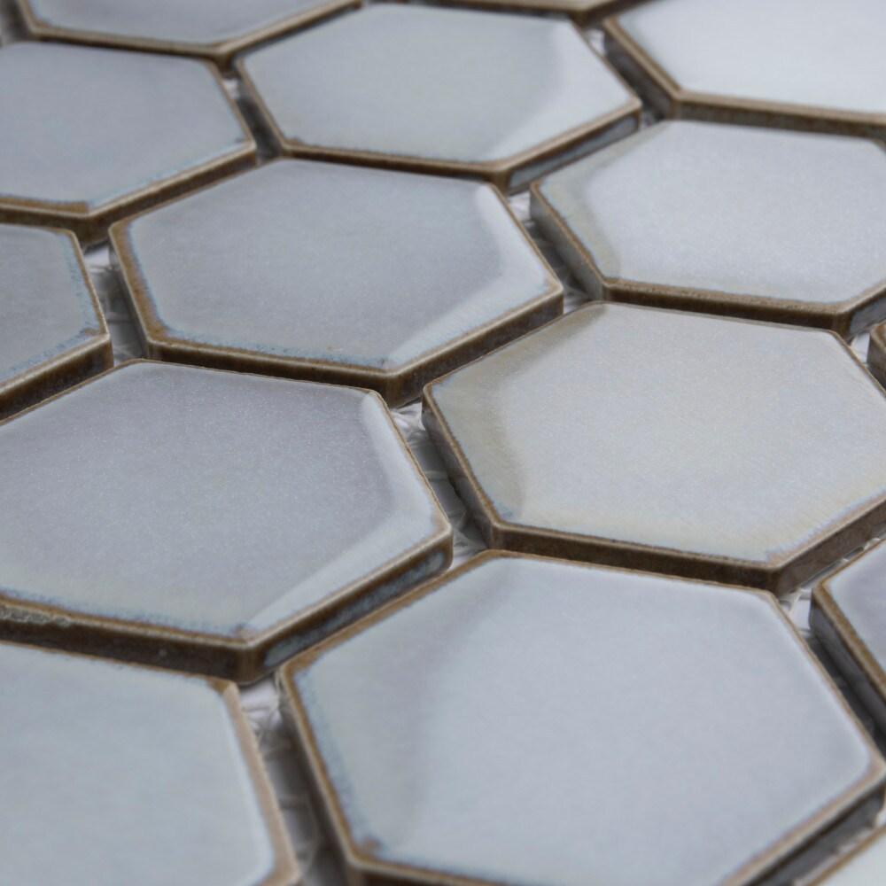 Hudson Due 2" Hex 10-7/8 " x 12-5/8 " Porcelain Mosaic Floor and Wall Tile