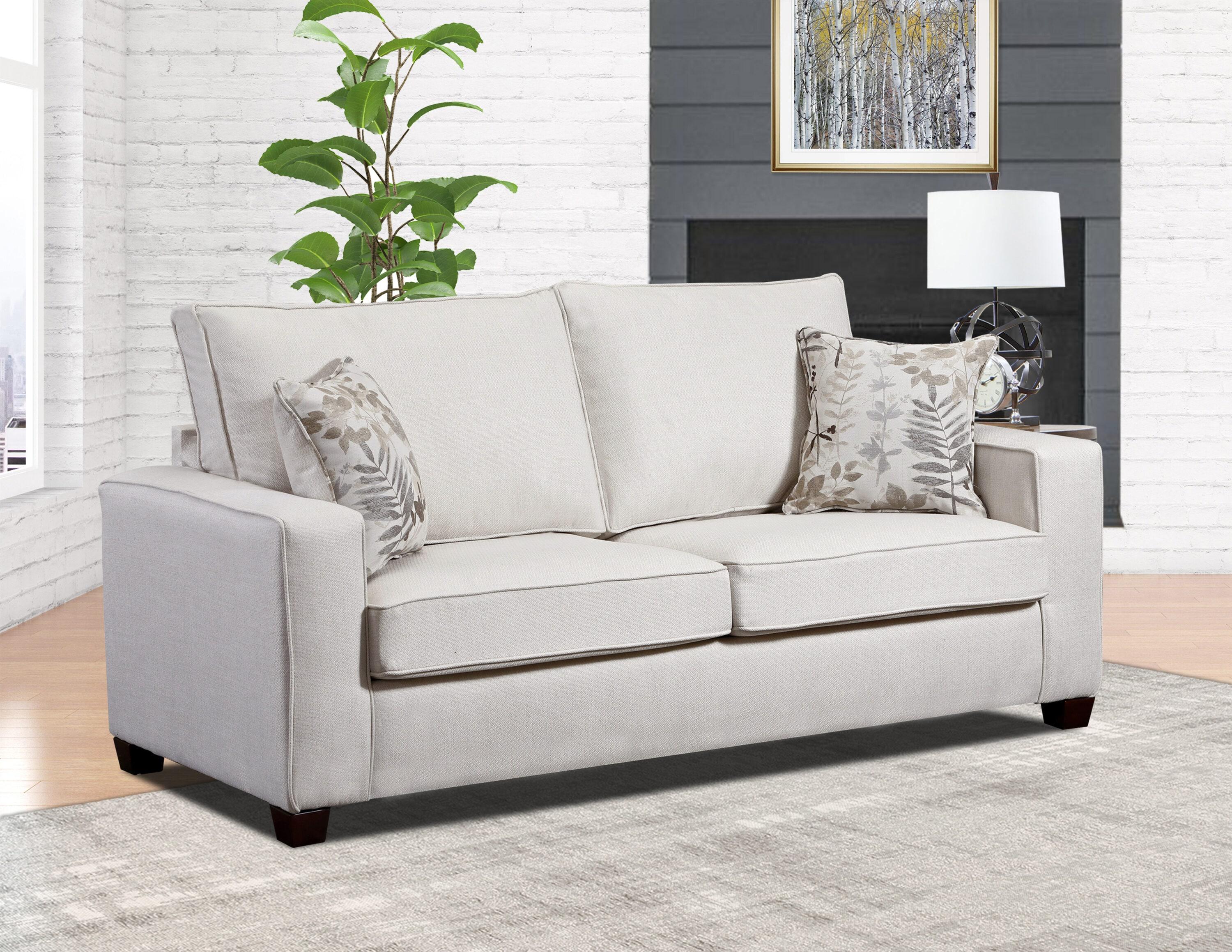 Relay Linen Sofa with Removable Cushions and Throw Pillows