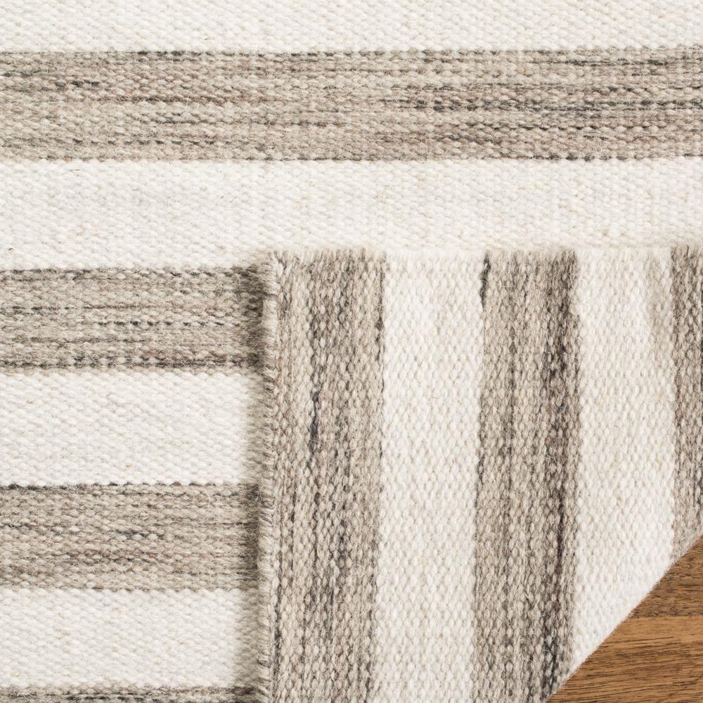 SAFAVIEH Dhurries Joetta Geometric Runner Rug, Brown/Ivory, 2'6" x 10'