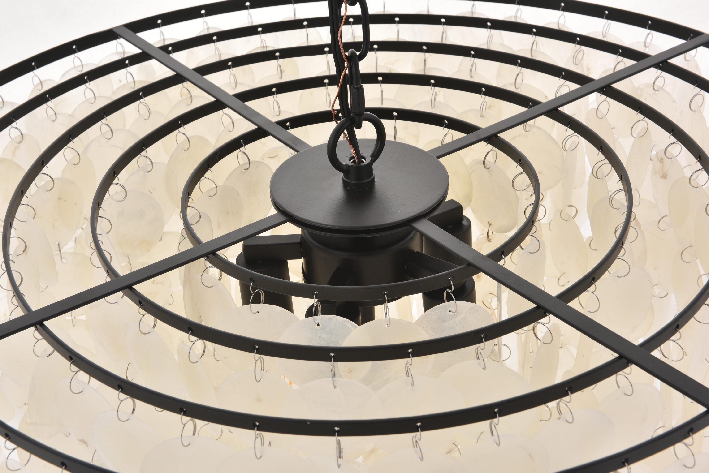 Elegant Lighting Selene 6 light Black Pendant