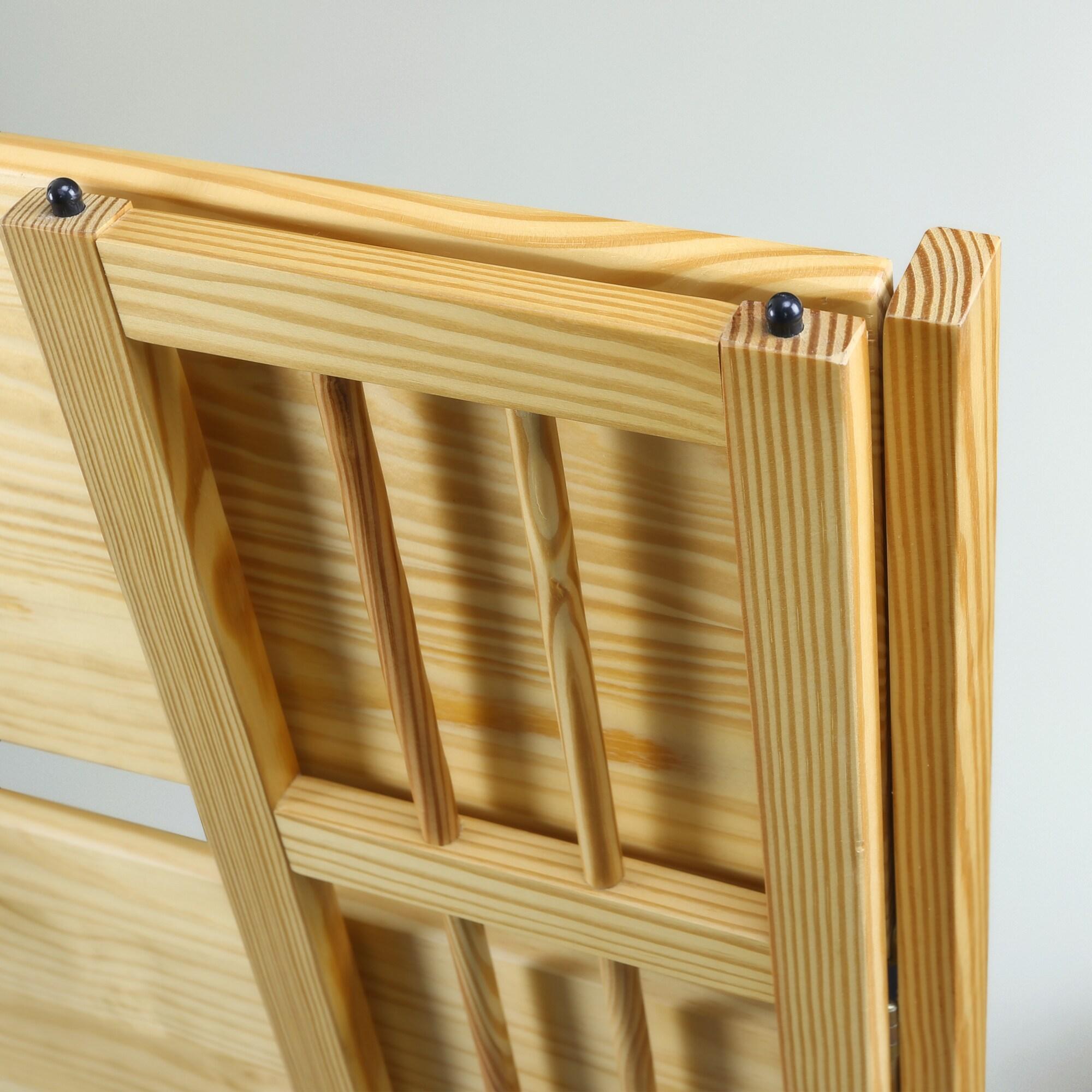 3-Shelf Folding Stackable Bookcase 27.5" Wide-Natu