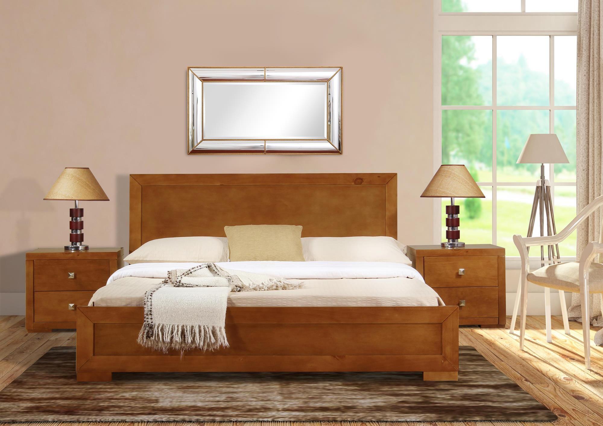 Camden Isle Trent Platform Bed | Paneled Headboard and Footboard | Twin, Oak