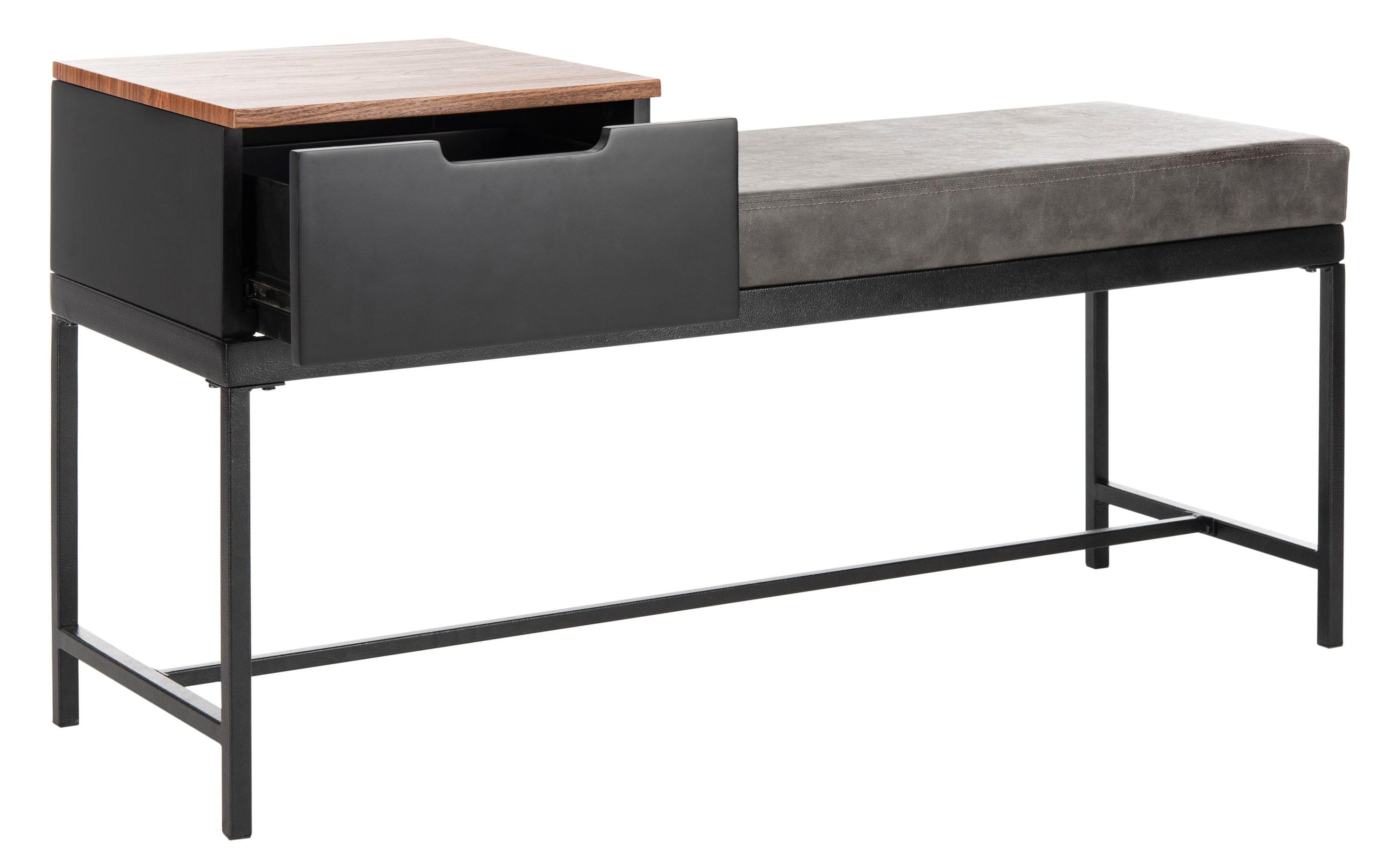 Maruka Bench with Storage - Brown/Grey - Safavieh