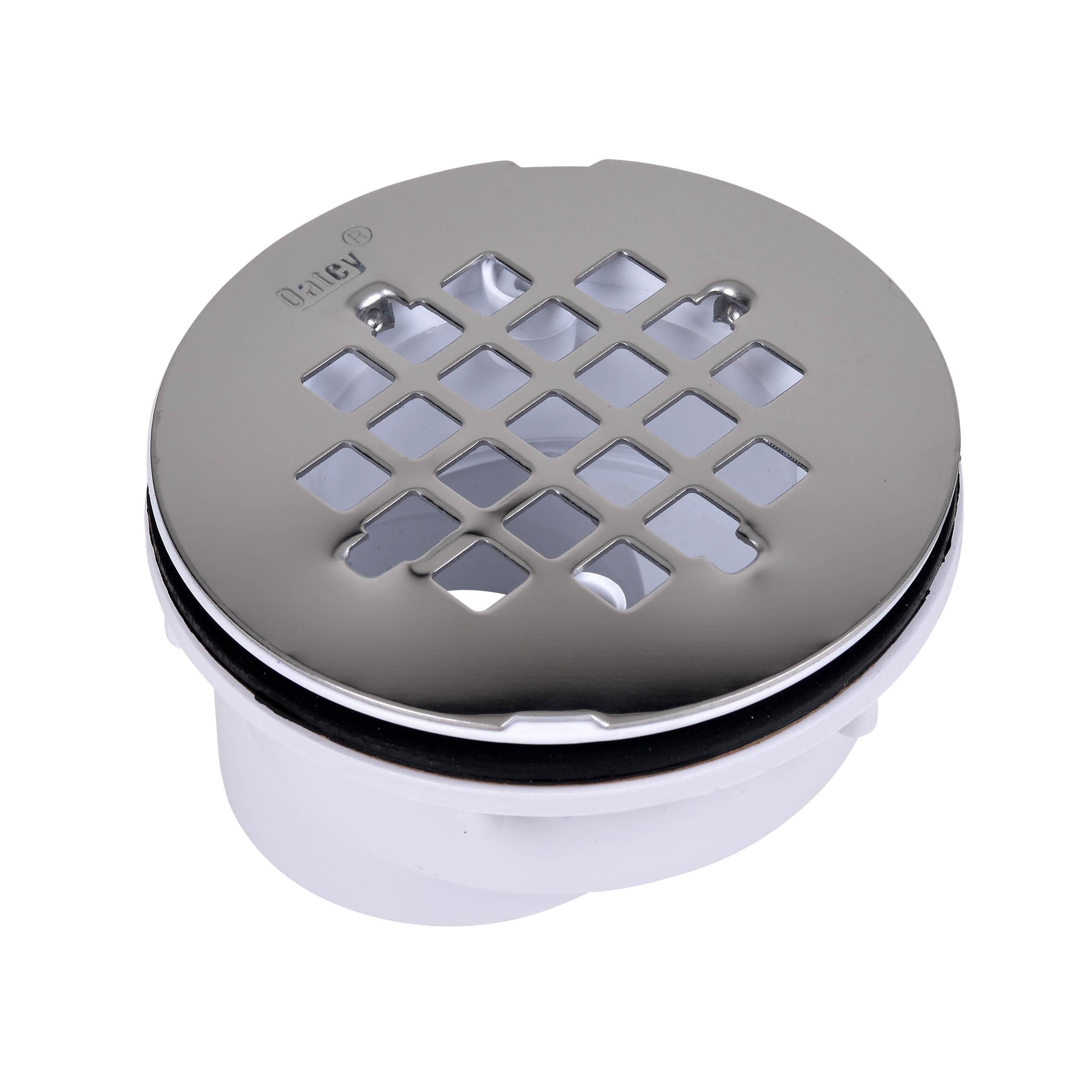 2-Inch PVC Offset Shower Drain with Stainless Steel Strainer