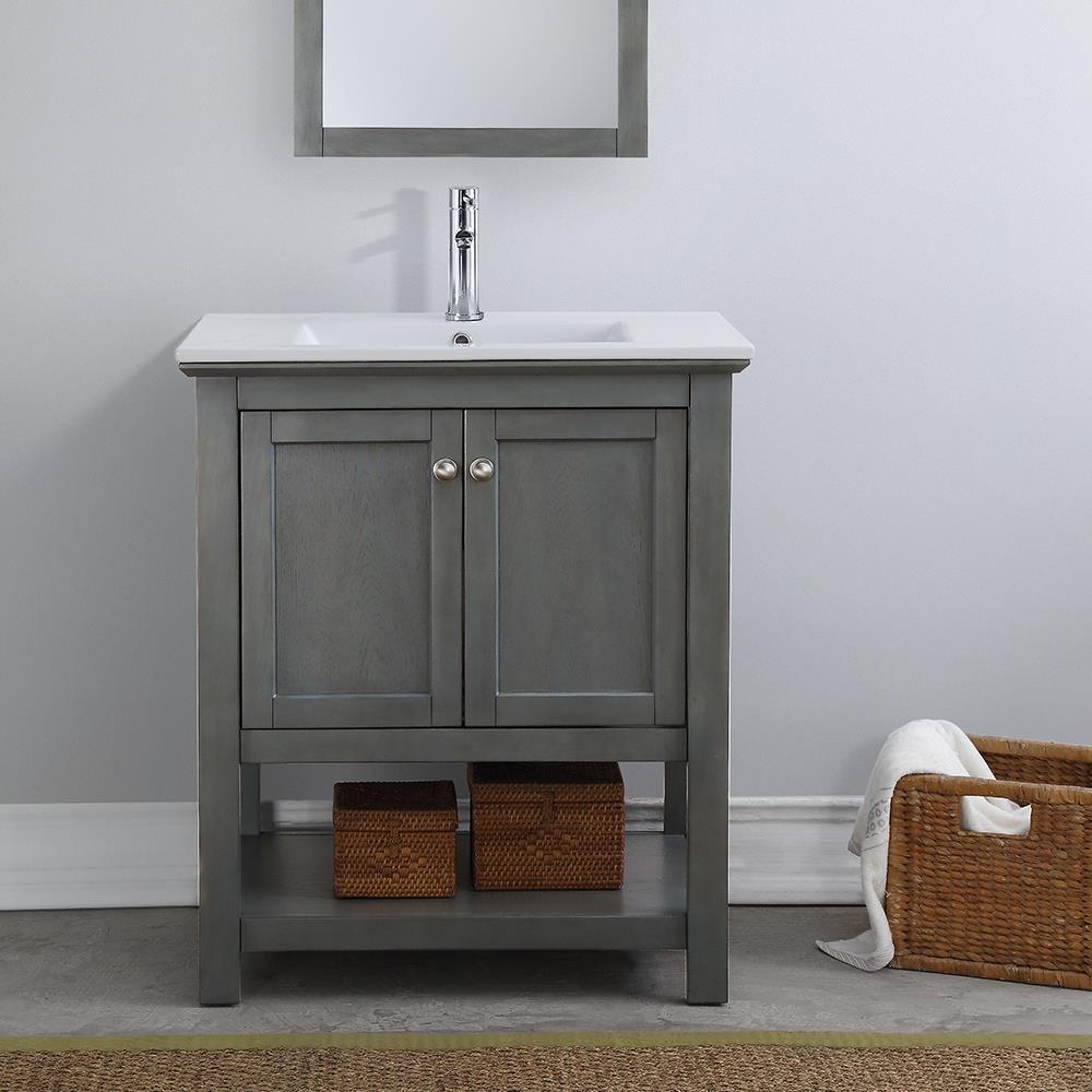 Manchester 30" Freestanding Single Sink Bathroom Vanity with Integrated Sink (Faucet Not Included)
