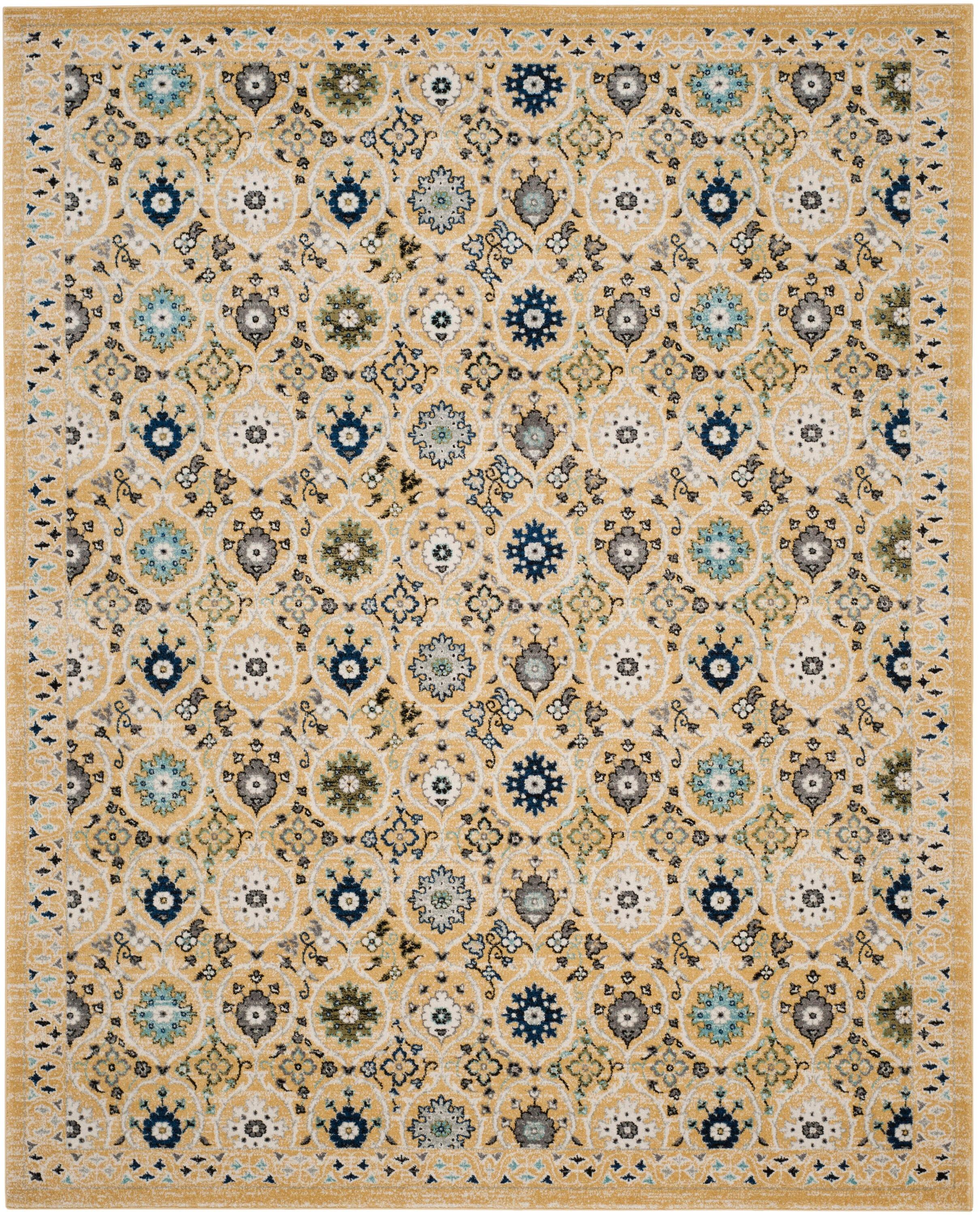 Evoke EVK210 Power Loomed Area Rug - Gold/Ivory - 8'x10' - Safavieh.