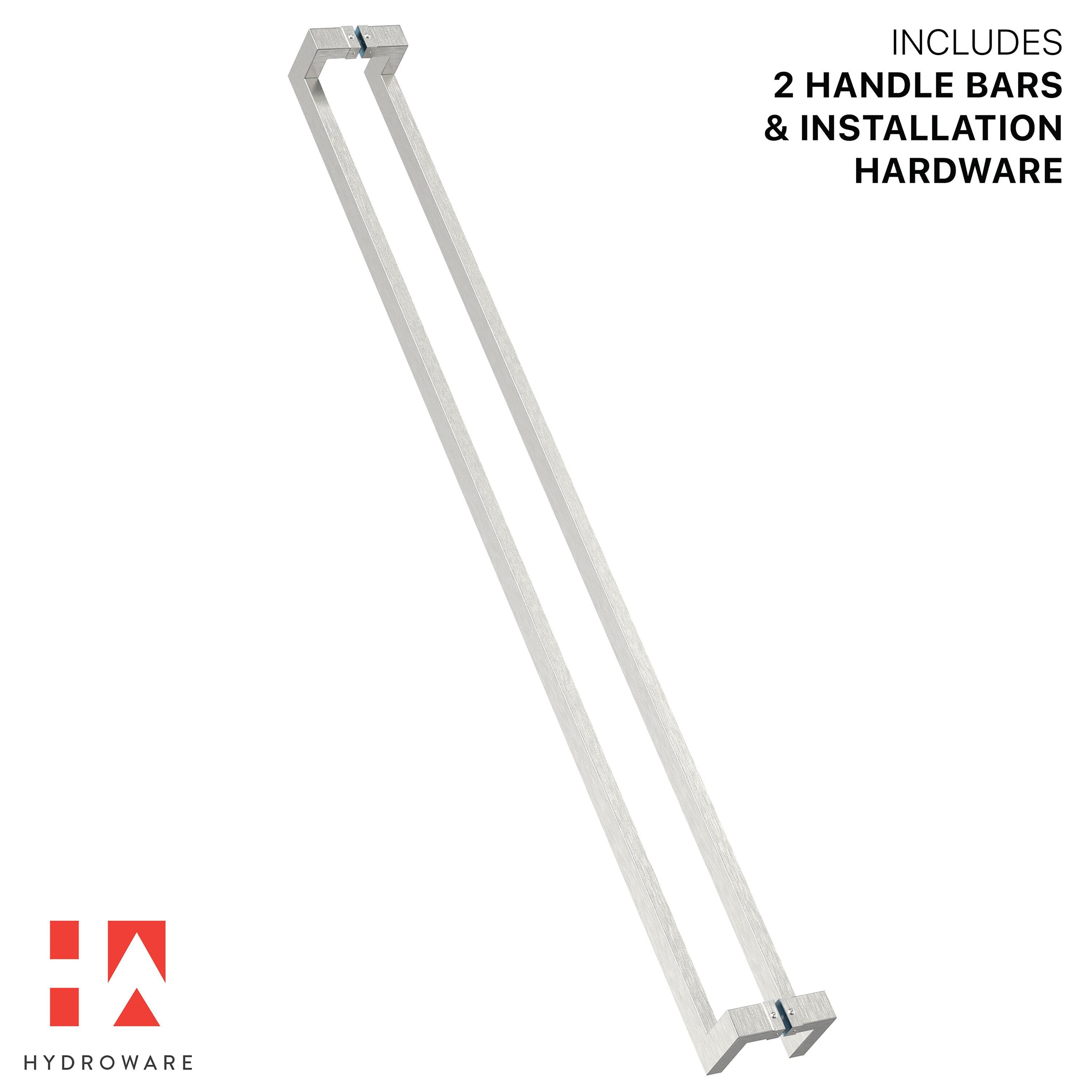 Satin Push/Pull Door Handle - Modern Contemporary Long Stainless Steel Push Pull Door Handle for Home Entrance Glass Shower Wooden Barn & Office Store Shop Doors