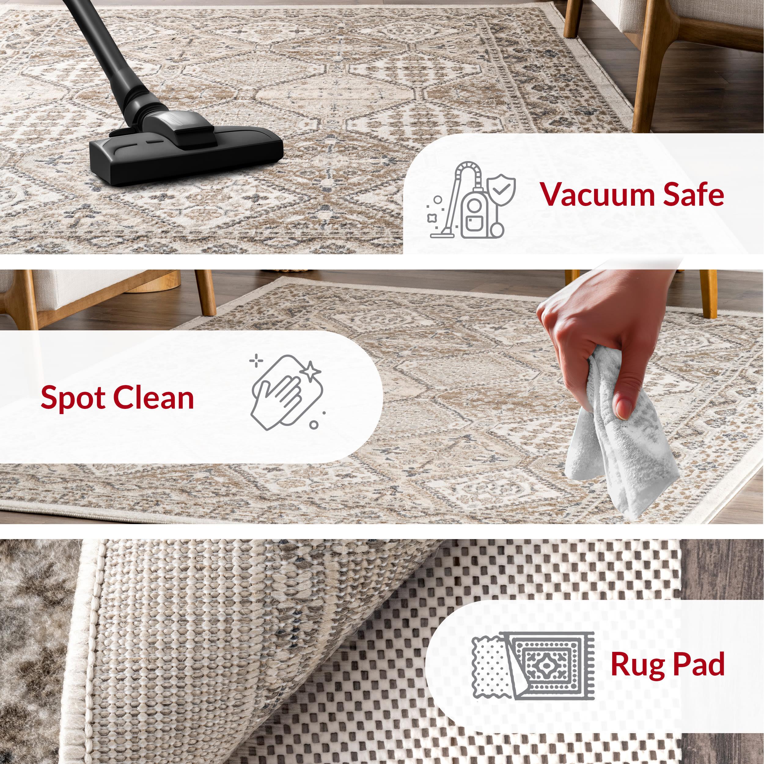 Nuloom 5x8 Becca  Tiled Indoor Area Rug, Beige, Faded Transitional Design, Stain Resistant, BedroomLiving Room, Kitchen,