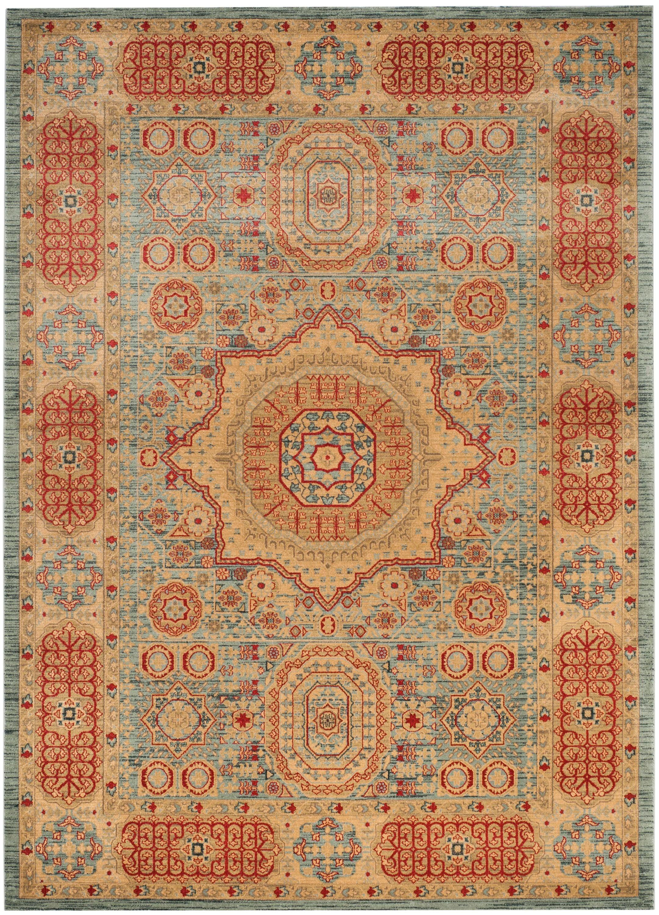 Mahal MAH622 Power Loomed Indoor Area Rug - Navy/Red - 6'7"x9'2" - Safavieh.