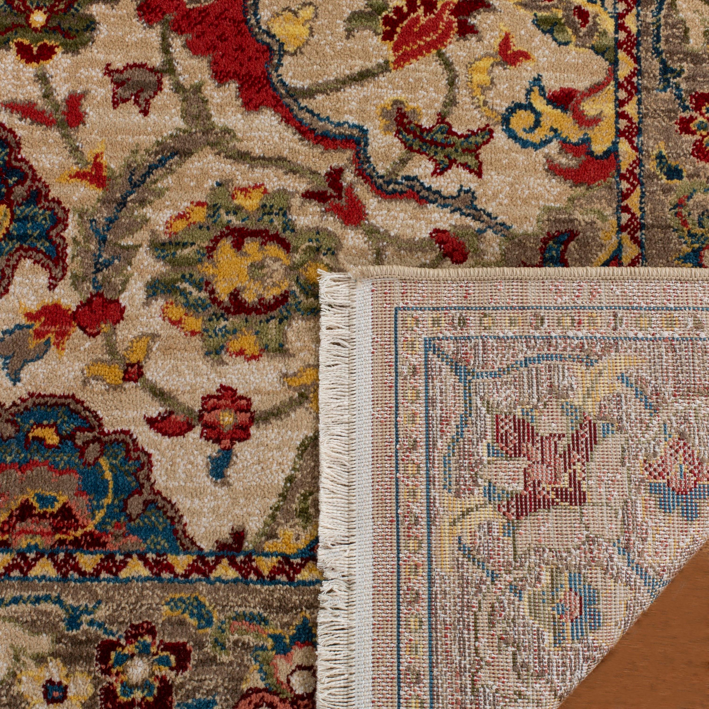 Kashan KSN307 Power Loomed Accent Rug - Ivory/Taupe - 3'3"x4'10" - Safavieh