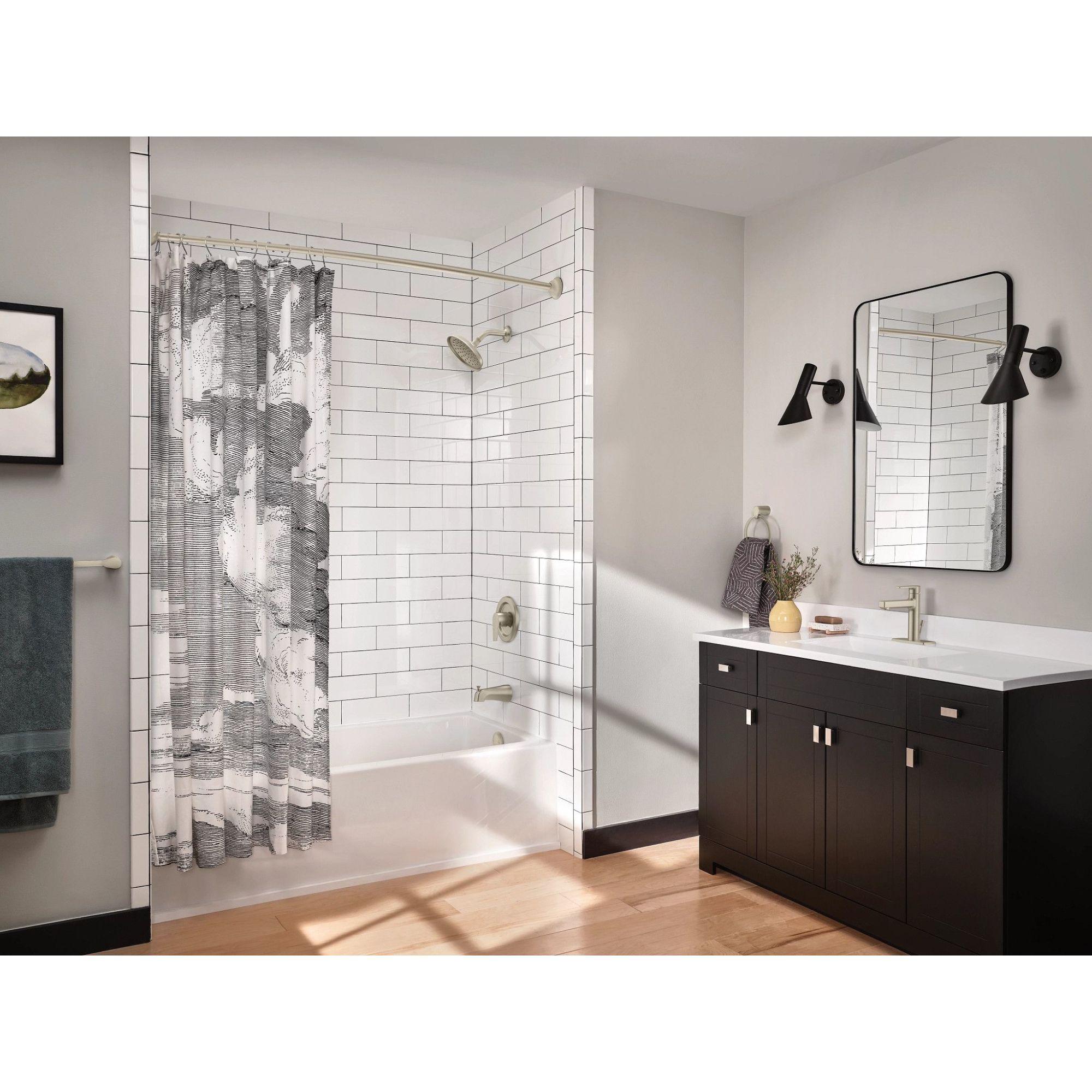 Moen 54-Inch to 72-Inch Adjustable Length Fixed Mount Single Curved Shower Curtain Rod