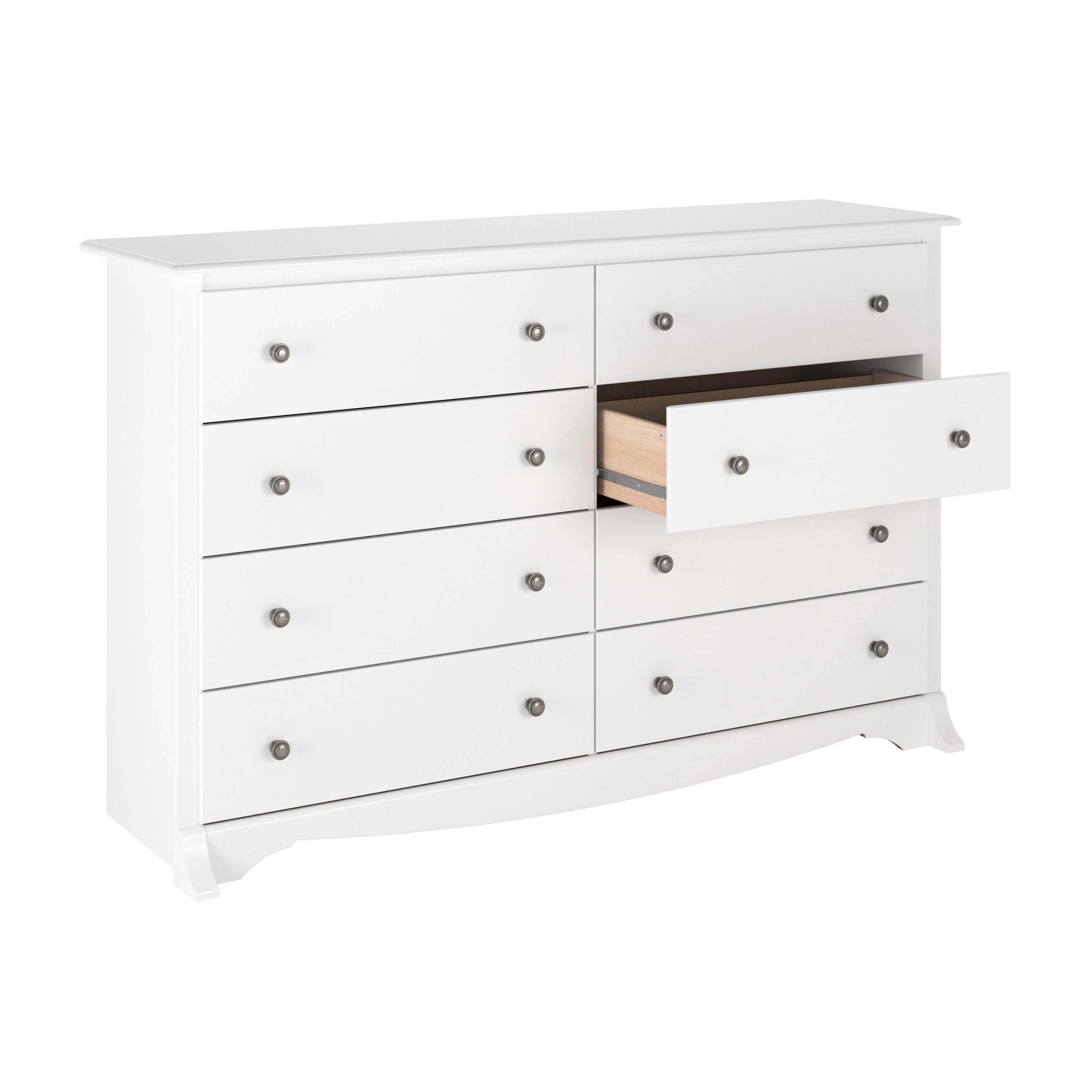 Sonoma 8 Drawer Dresser White - Prepac: Laminated Composite Wood, Metal Glides, Safety Stops