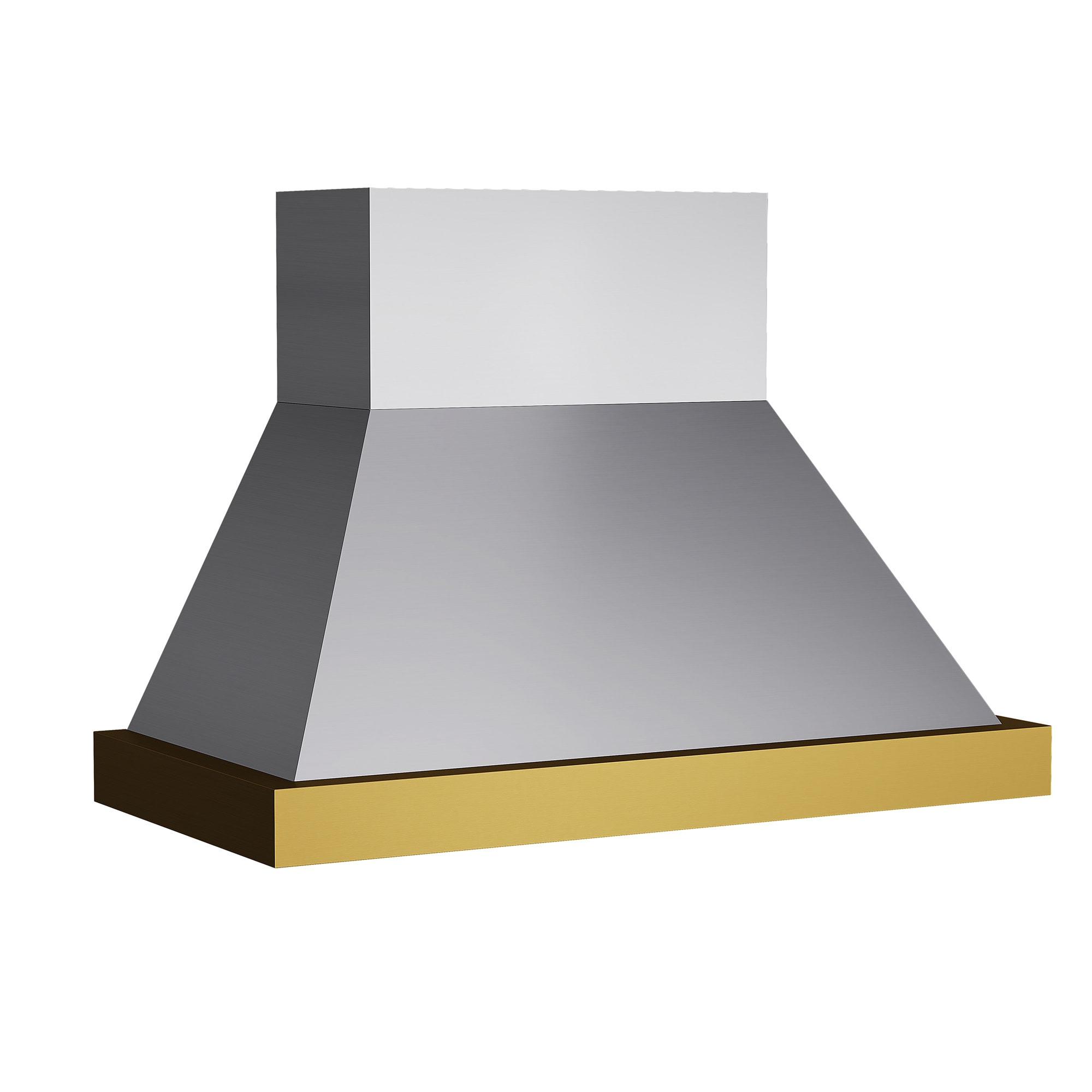 Kucht 48 in. 800 CFM Wall Mounted Range Hood with Gold Accents