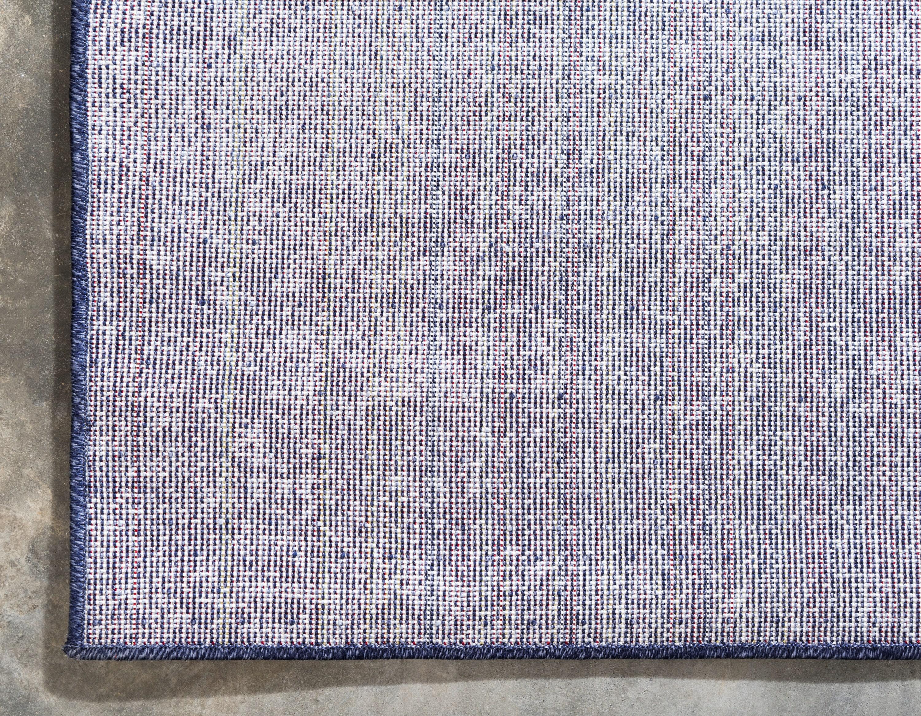 Unique Loom Del Mar Collection Area Rug - Lucille (7' 1" x 10' Rectangle Navy Blue/Ivory)