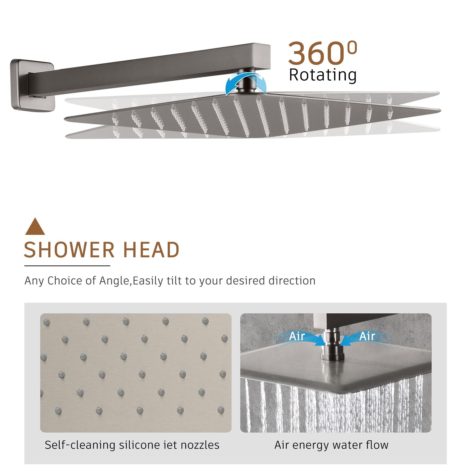 Revitalize 12 Inch Luxury Thermostatic Complete Shower System with Rough-in Valve