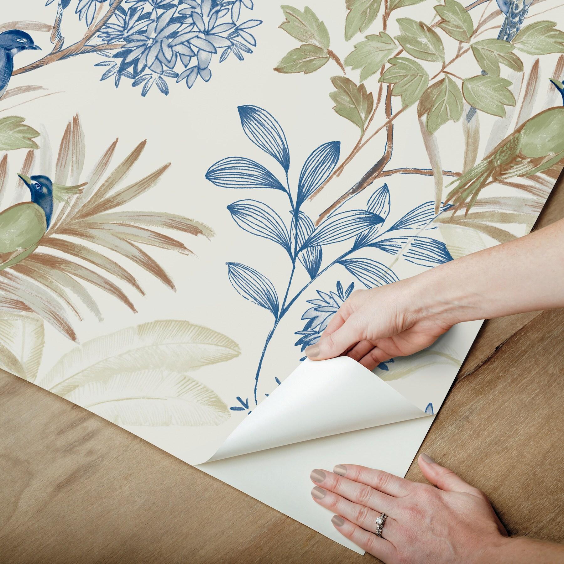 Handpainted Songbird Peel & Stick Floral Roll