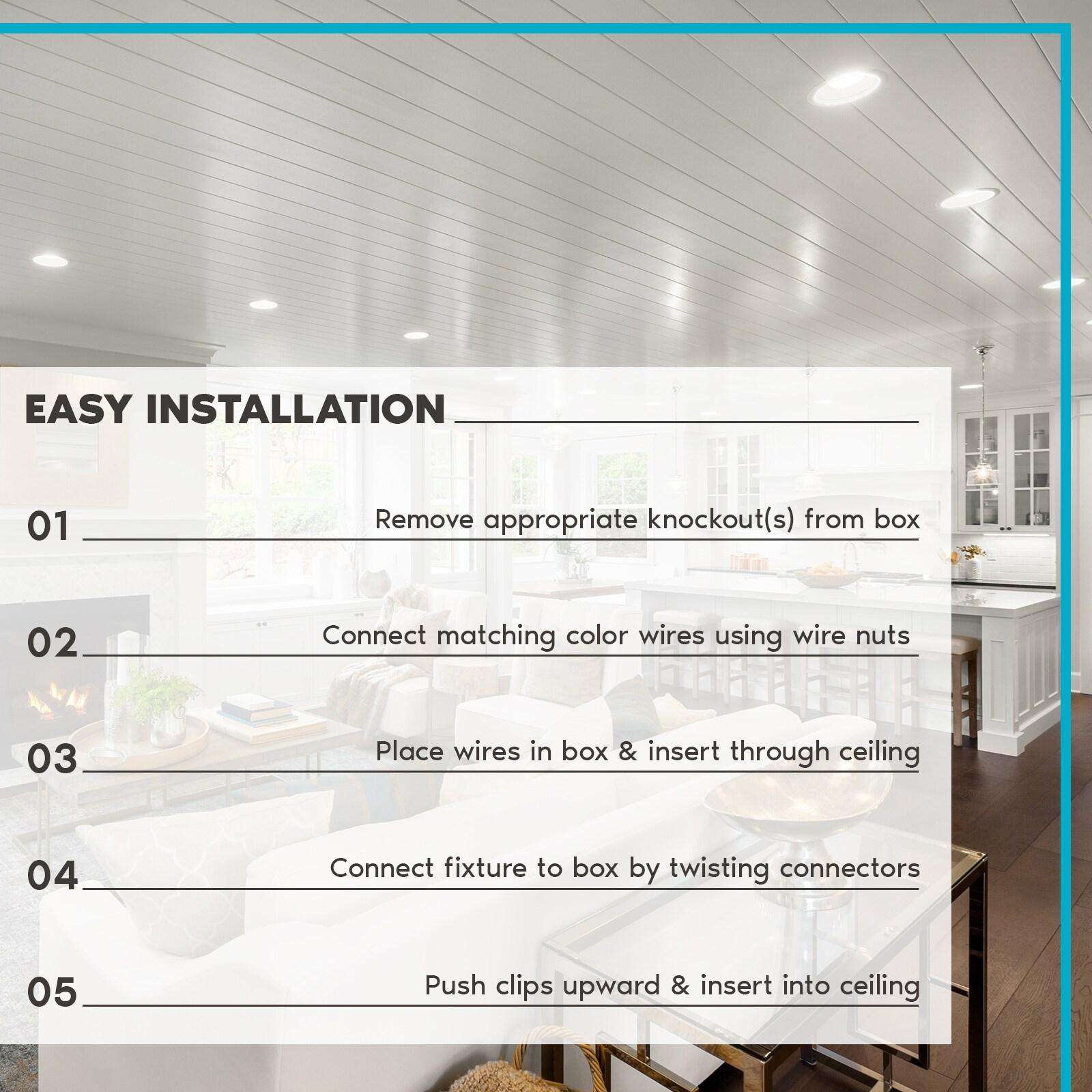 4" Regressed Selectable CCT New Construction LED Canless Recessed Lighting Kit