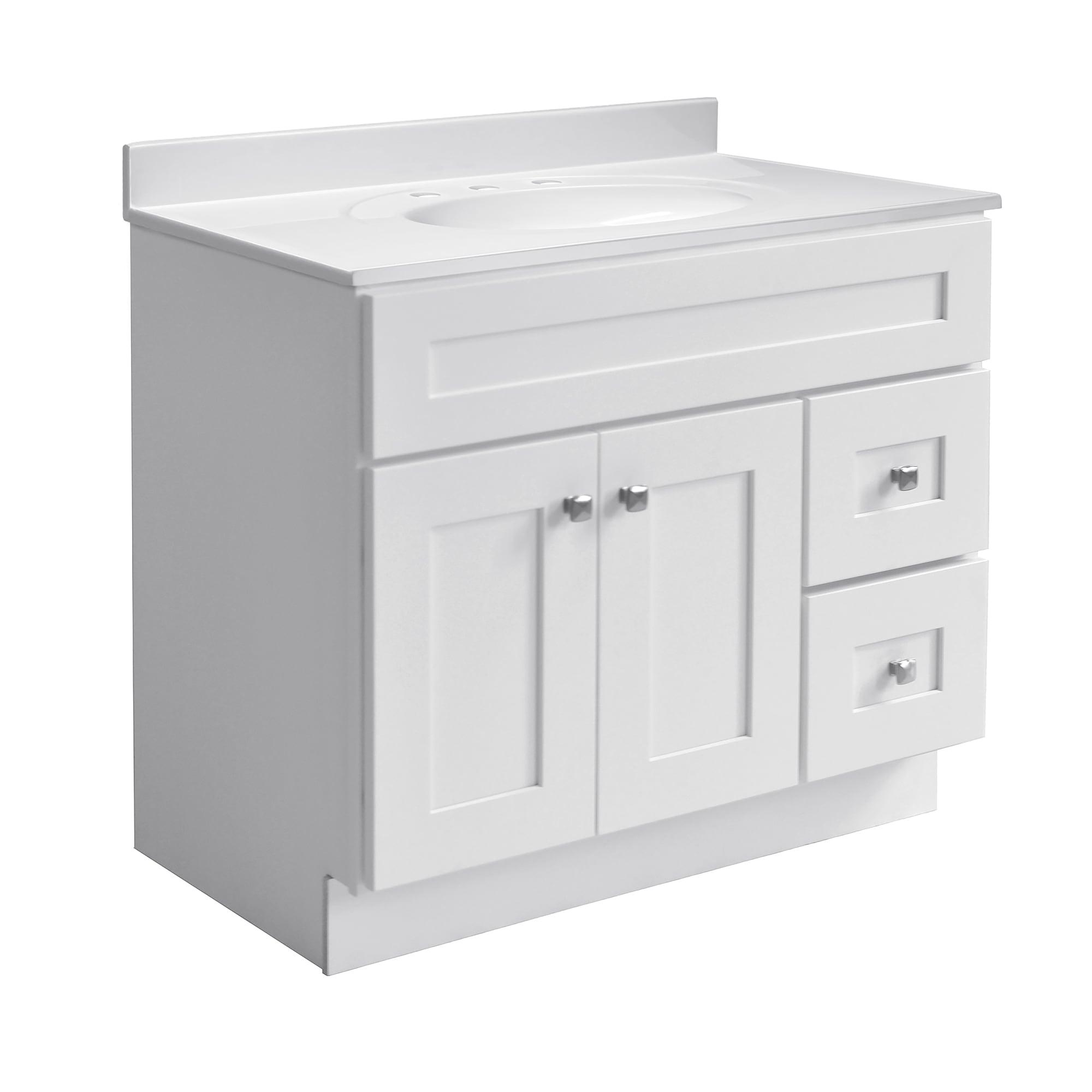 Design House Brookings 36 Inch Bathroom Vanity, Ready to Assemble, Solid Wood, Sherwin Williams – Design House, 587097