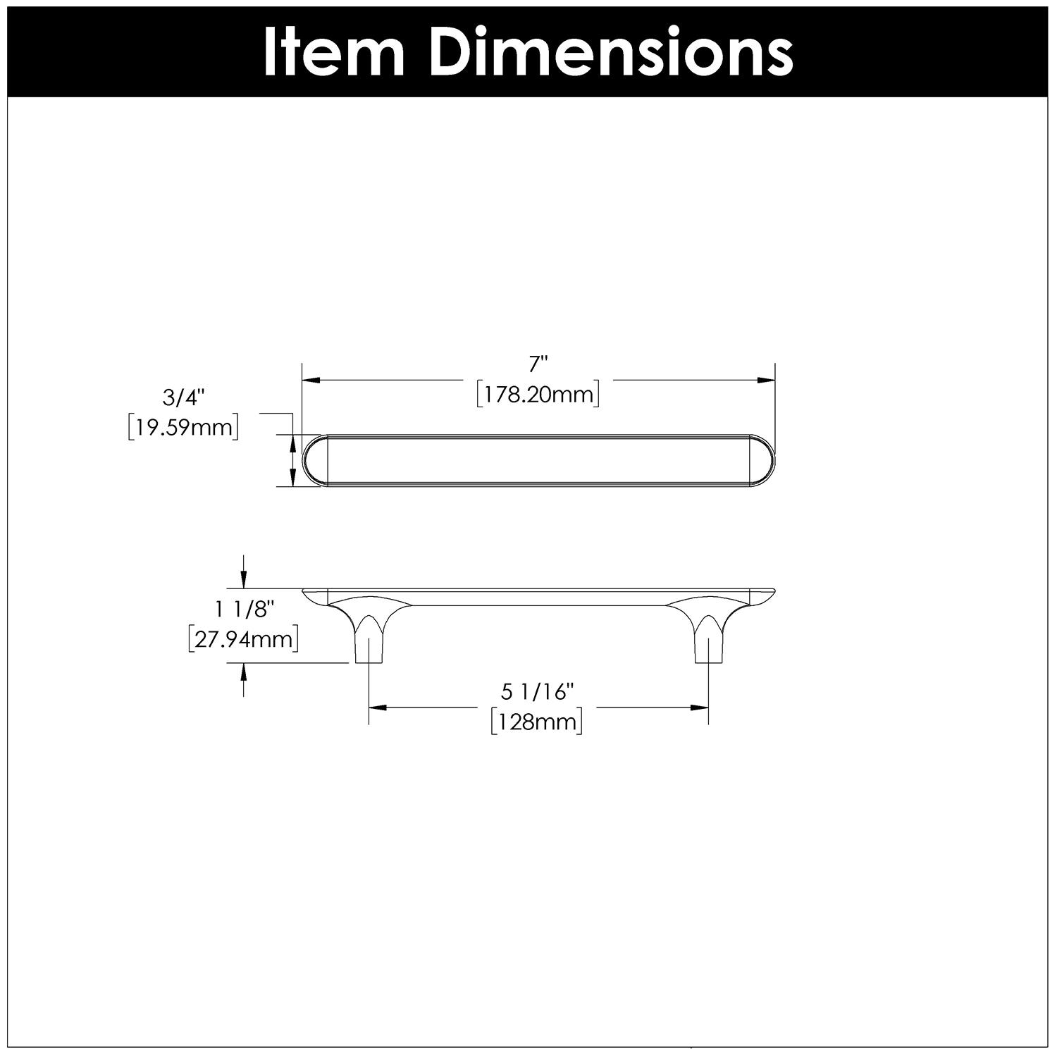 Maven Kitchen Cabinet Handles, Solid Core Drawer Pulls for Cabinet Doors, 5-1/16" (128mm)