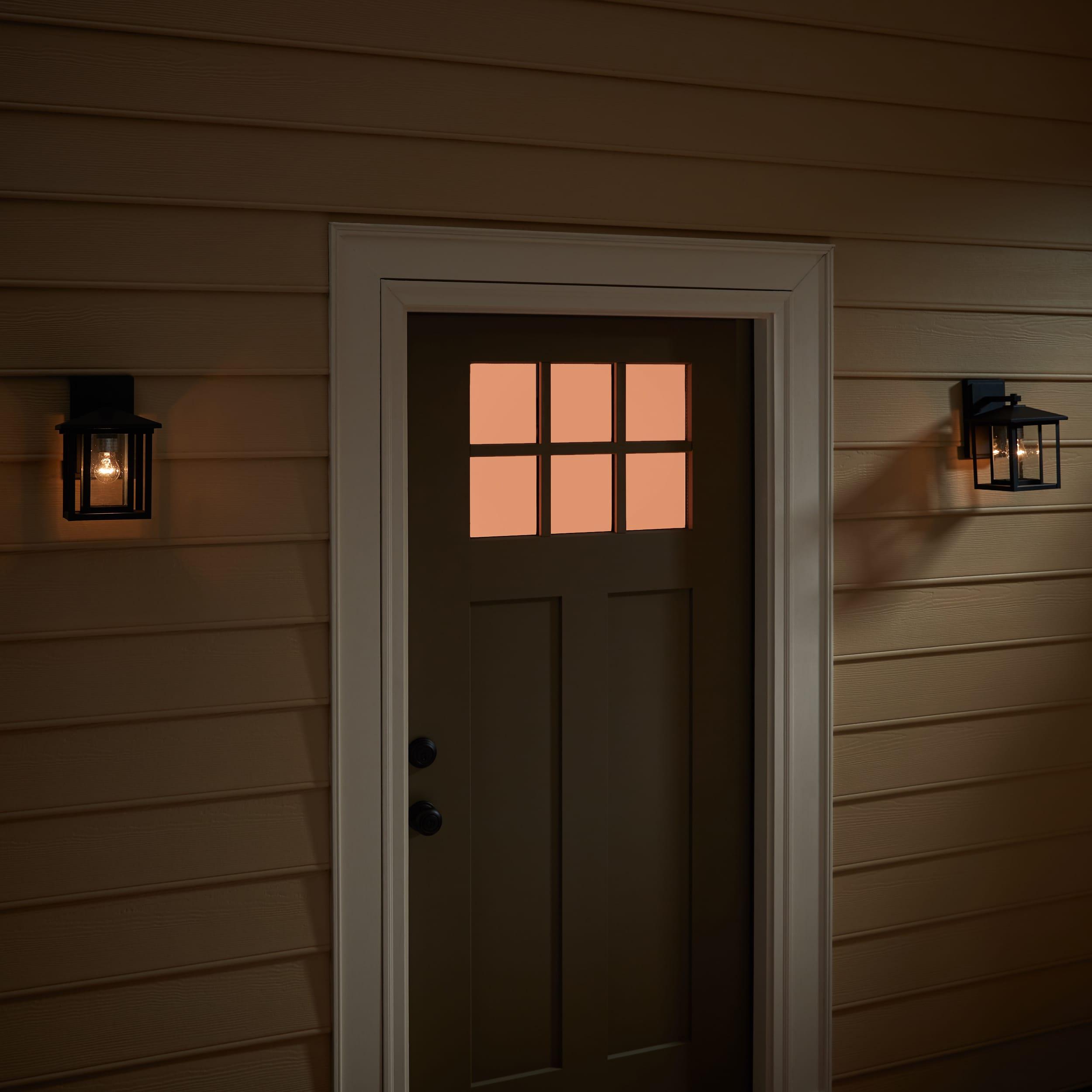 Hunnington 1-Light Black Outdoor 11 in. Wall Lantern Sconce