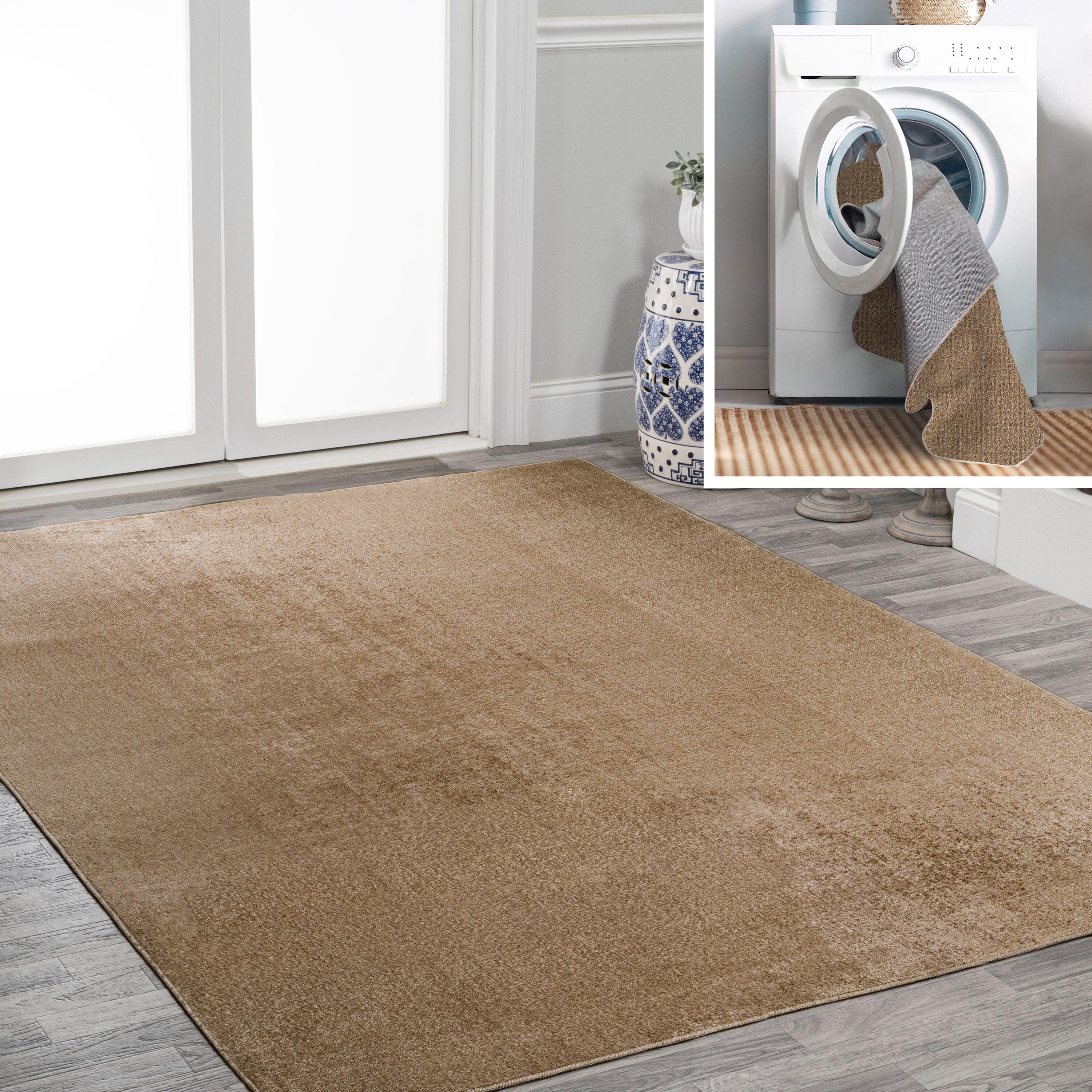 JONATHAN Y Twyla Classic Solid Low-Pile Machine-Washable Brown 3 ft. x 5 ft. Area Rug