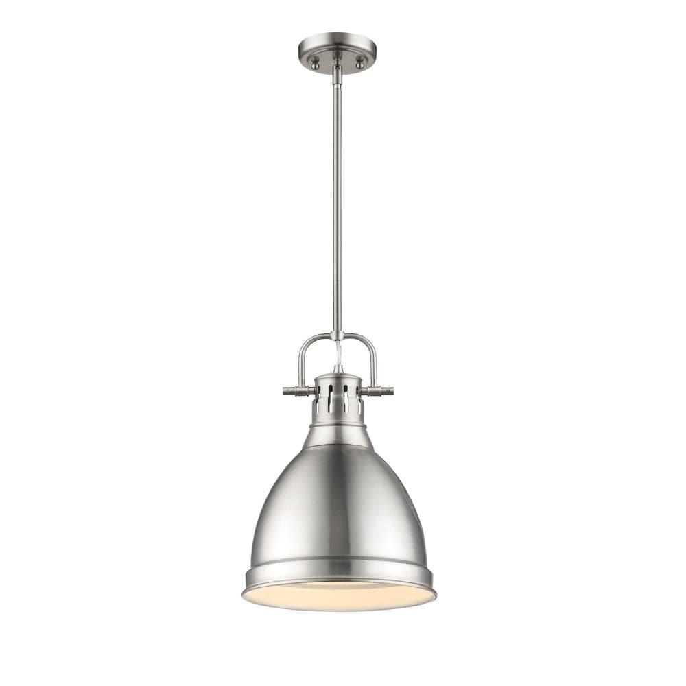 Golden Lighting Duncan 1-Light Small Pendant in Pewter