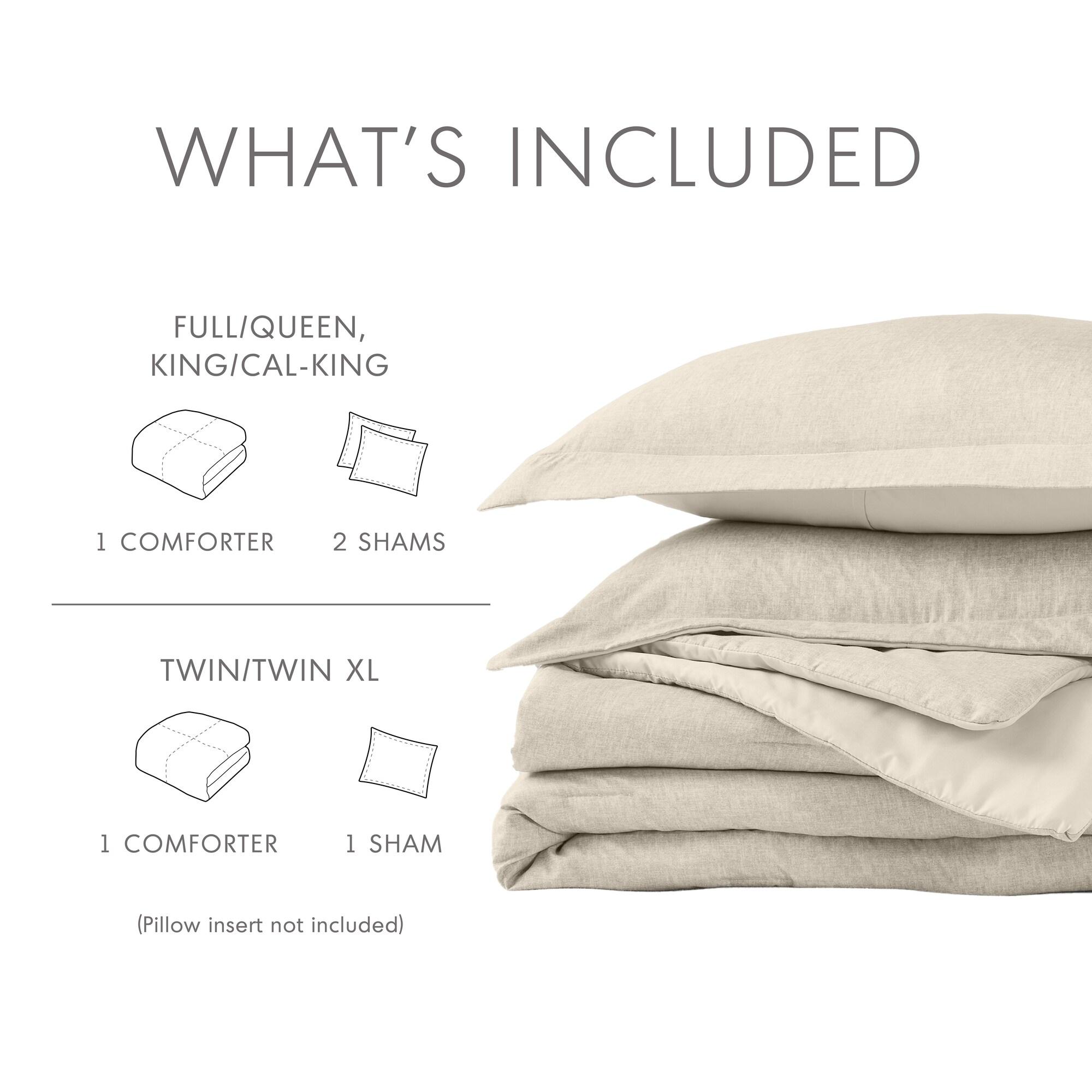 Comfort Spaces Twin Comforter Set - 2pcs (1 Microfiber Comforter & 1shams) Farmhouse Bedding Comforter for All Seasons Boho Bedding Set, Lightweight Solid Bed Comforter Sets,Twin/Twin XL, Taupe
