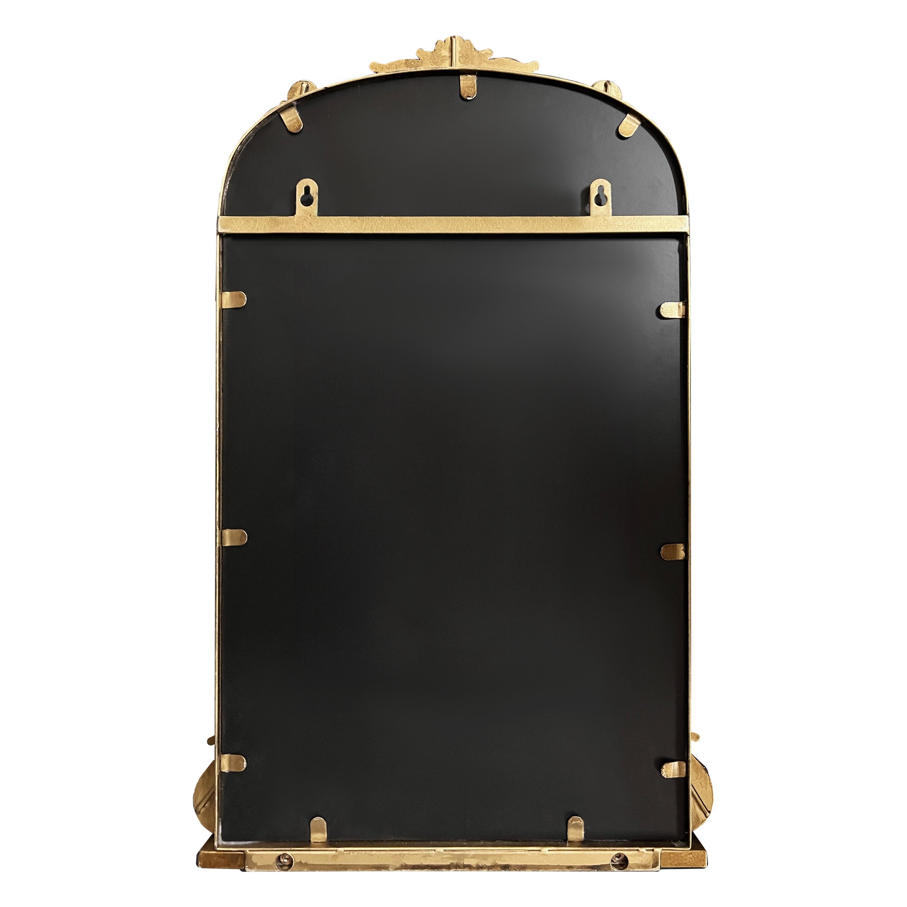 Kate & Laurel All Things Decor 16"x25" Arendahl Traditional Arch Mirror with Shelf: Baroque Design, Resin Garland