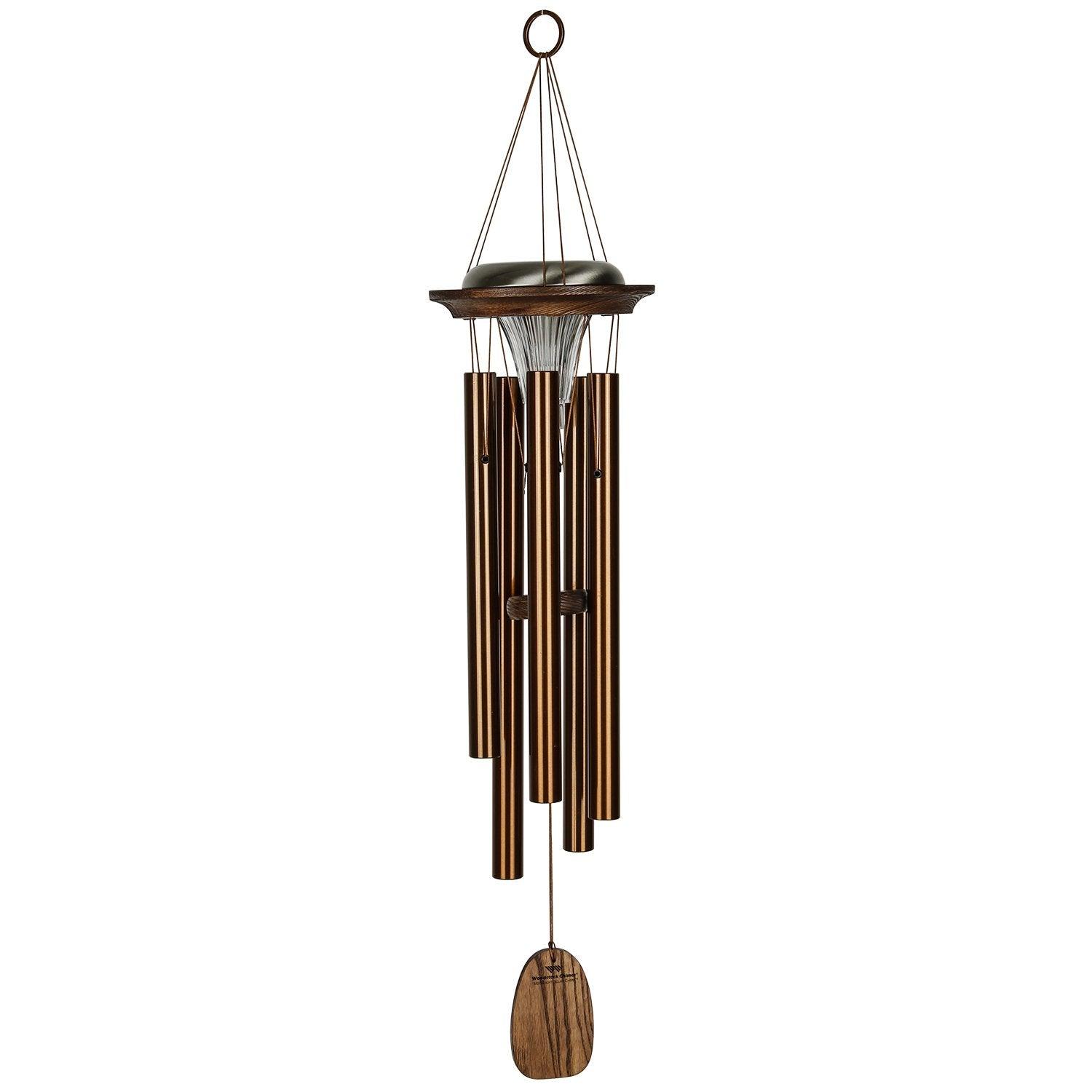 Woodstock Windchimes Moonlight Solar Chime Bronze, Wind Chimes For Outside, Wind Chimes For Garden, Patio, and Outdoor Decor, 29"L