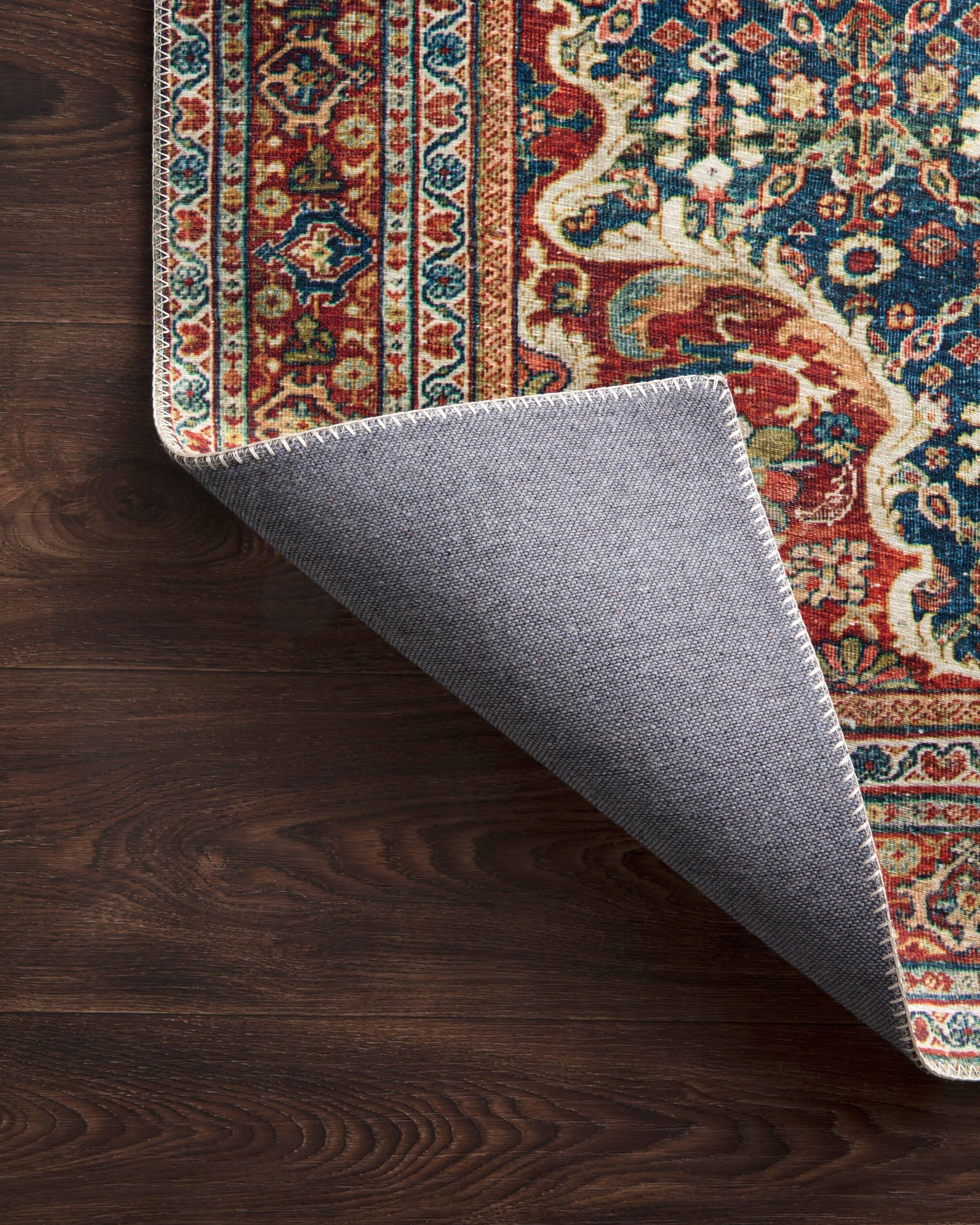 Loloi II Layla Printed Oriental Distressed Cobalt Blue / Spice Area Rug