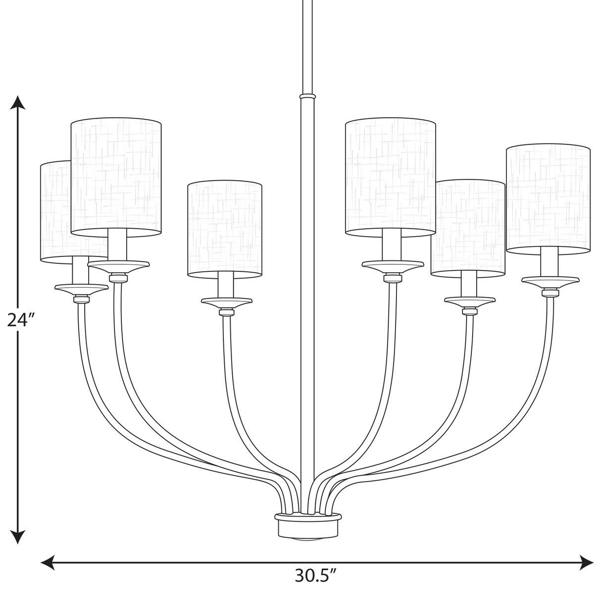 Progress Lighting - Six Light Foyer Chandelier - Chandeliers - Bonita -