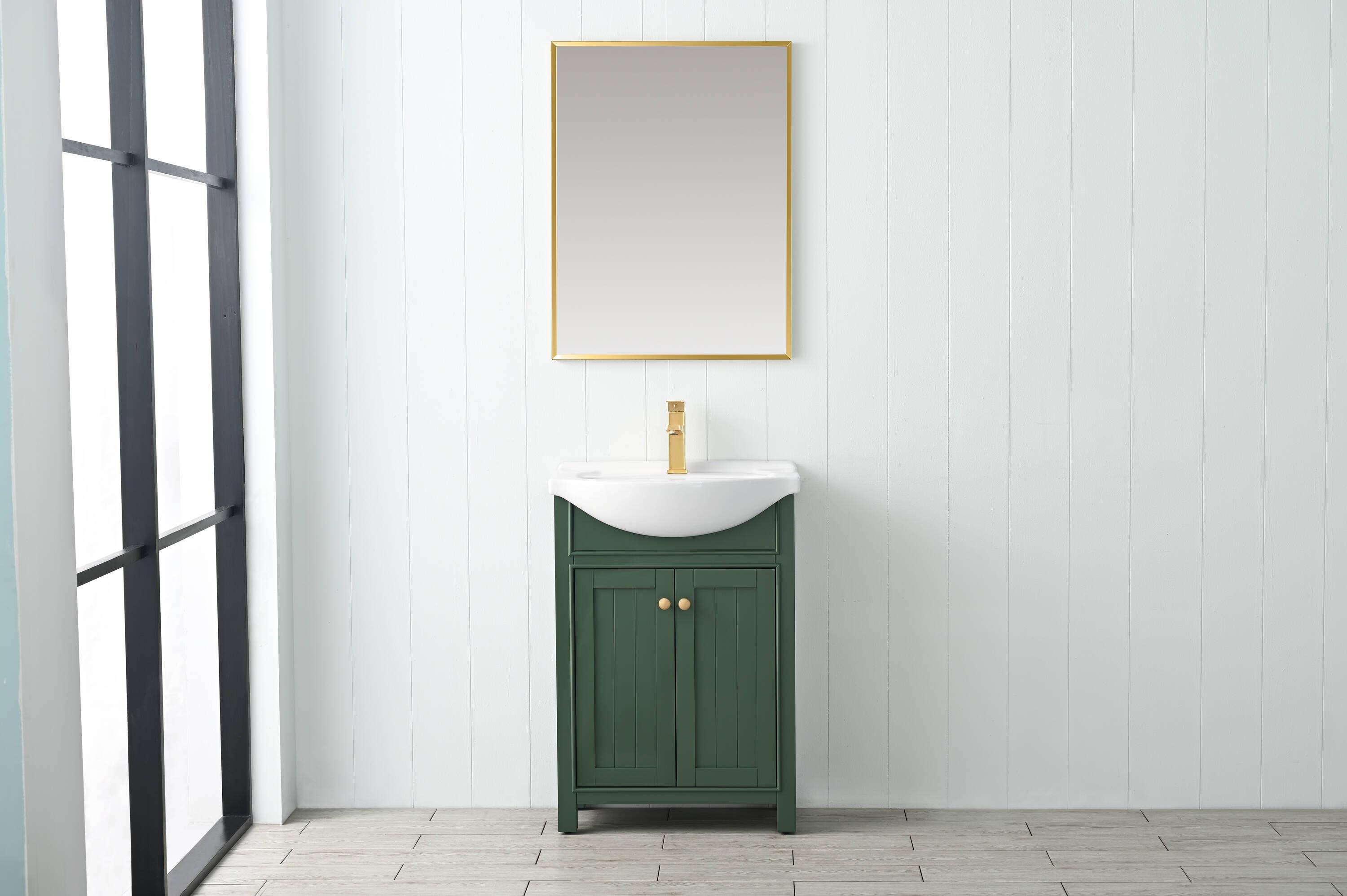 Marian Green 24" Single Sink Vanity with Porcelain Top