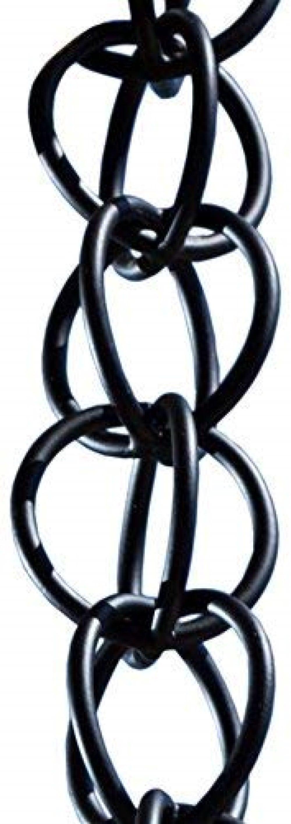 Monarch Rain Chains Aluminum Traditional Link Rain Chain, 8.5 ft Black Powder Coated Aluminum Decorative Rain Catcher Chain for Gutters, Black Aluminum Rain Gutter Replacement Downspout