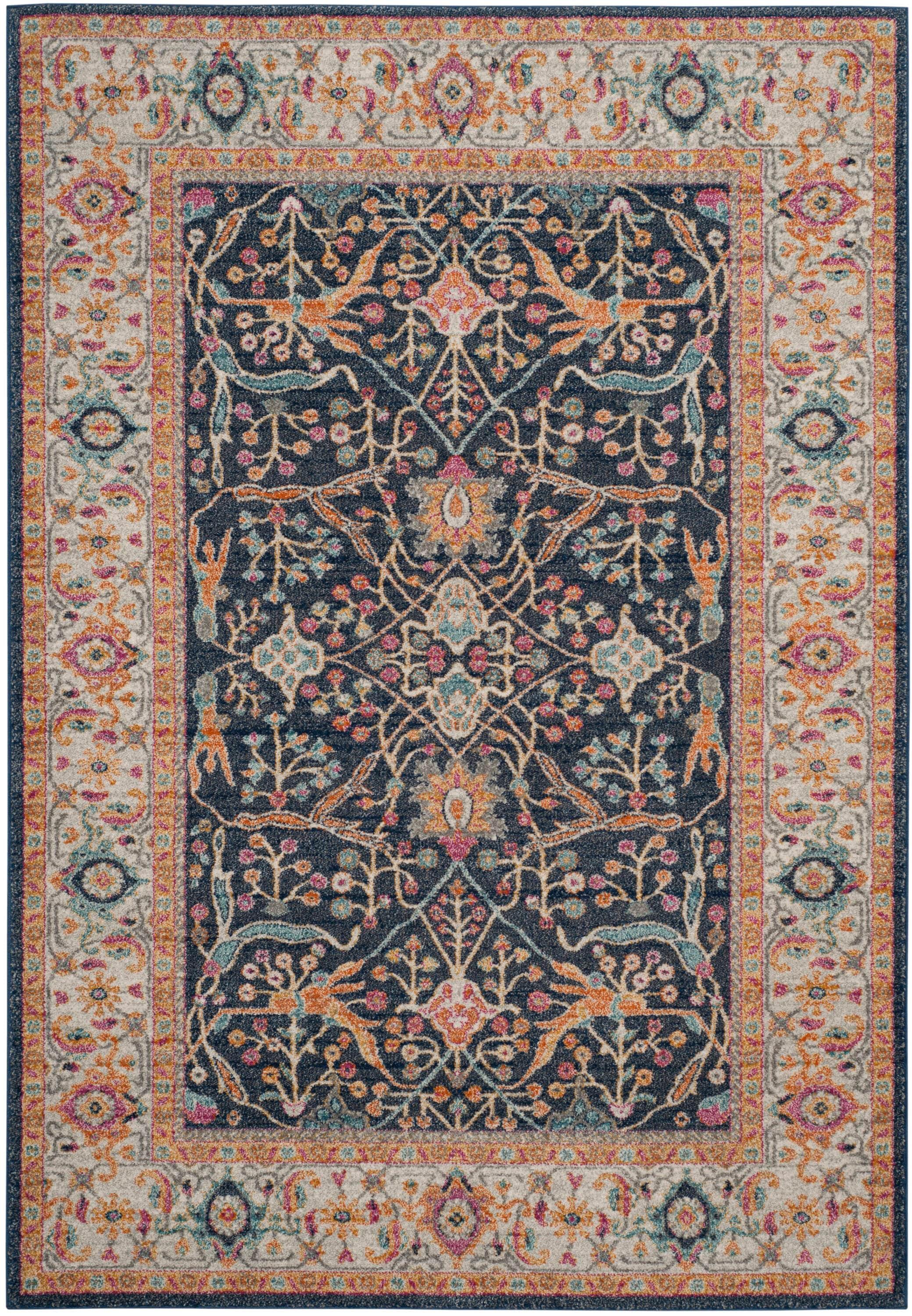 Madison MAD612 Power Loomed Indoor Area Rug - Navy/Creme - 5'3"x7'6" - Safavieh.