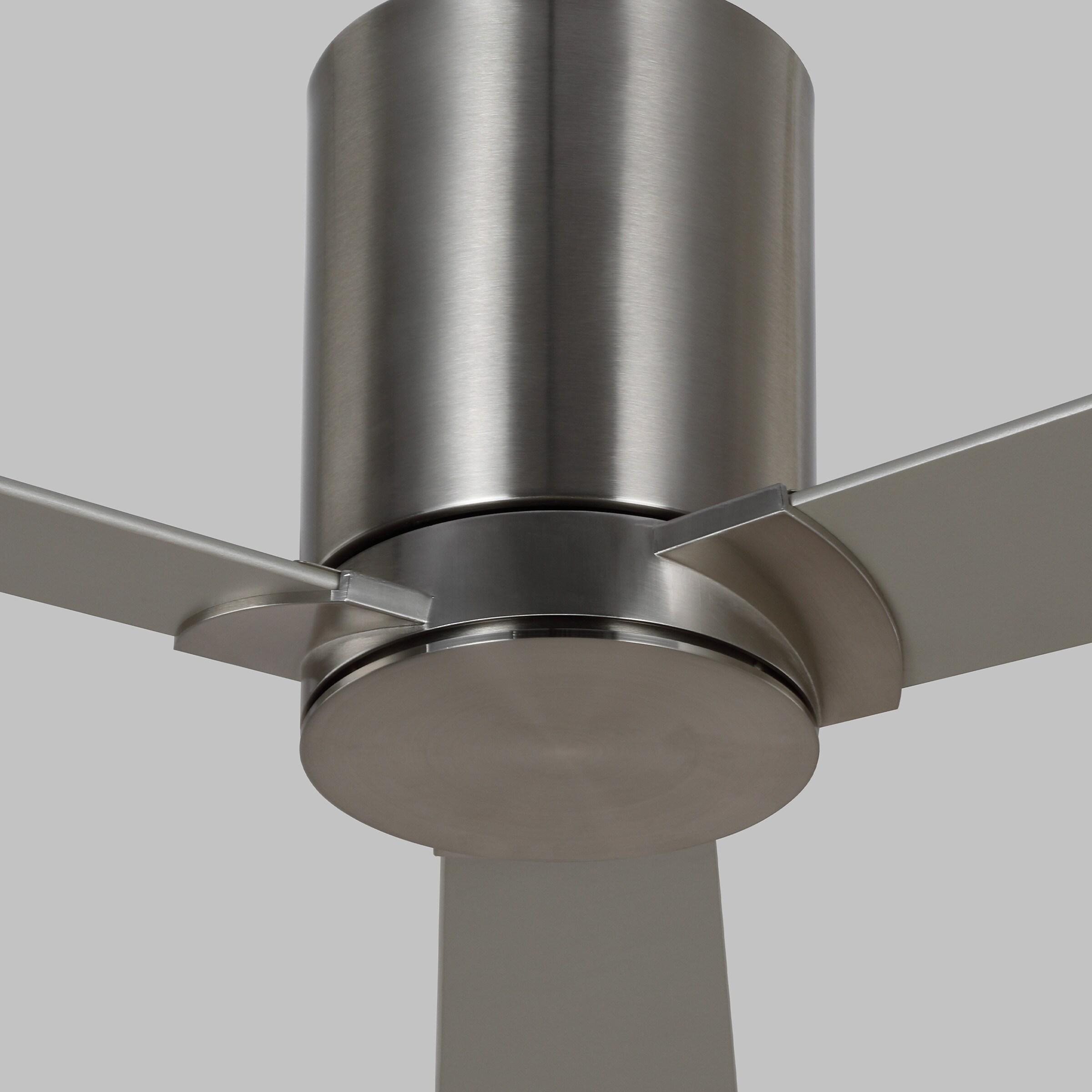 Brushed Steel 52" Ceiling Fan with Reversible Walnut Blades