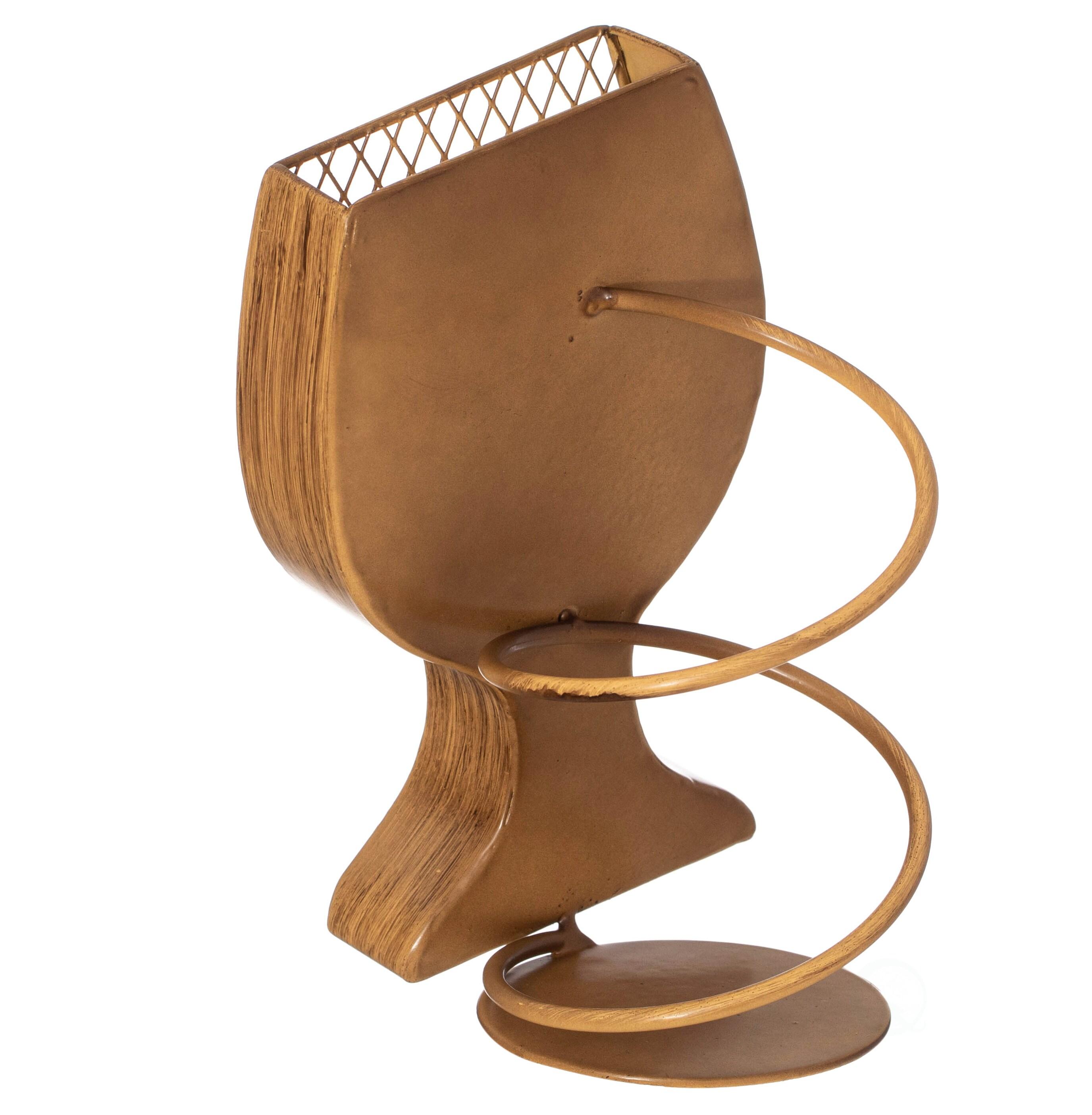 Vintiquewise Decorative Metal Goblet Shape Wine Bottle and Cork Holder A Unique Home Decor Piece and Countertop Accessory