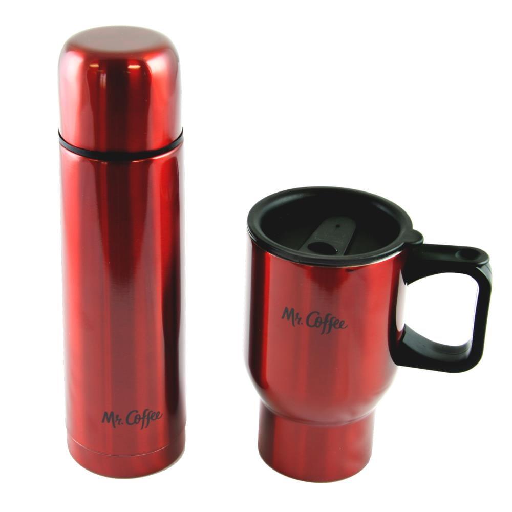 Gibson Mr Coffee 2 Piece Stainless Steel Travel Mug Set