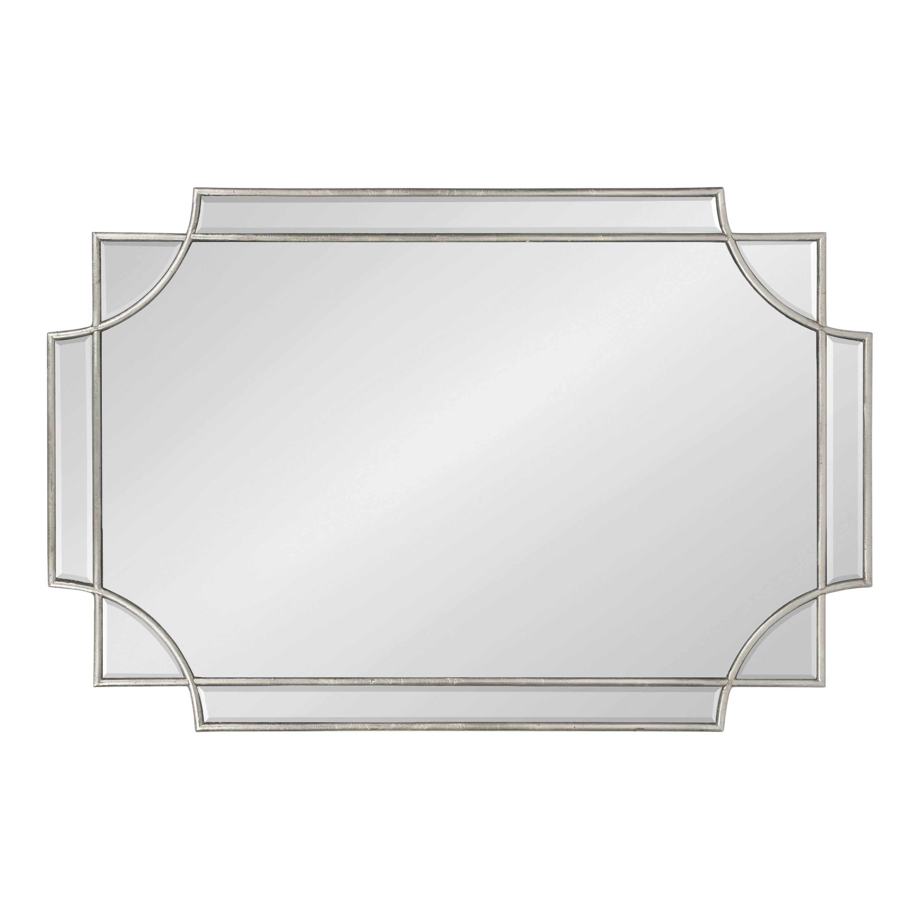 Kate and Laurel Minuette Glam Wall Mirror, 24 x 36, Silver, Elegant Traditional Home Decor With A Boho Charm