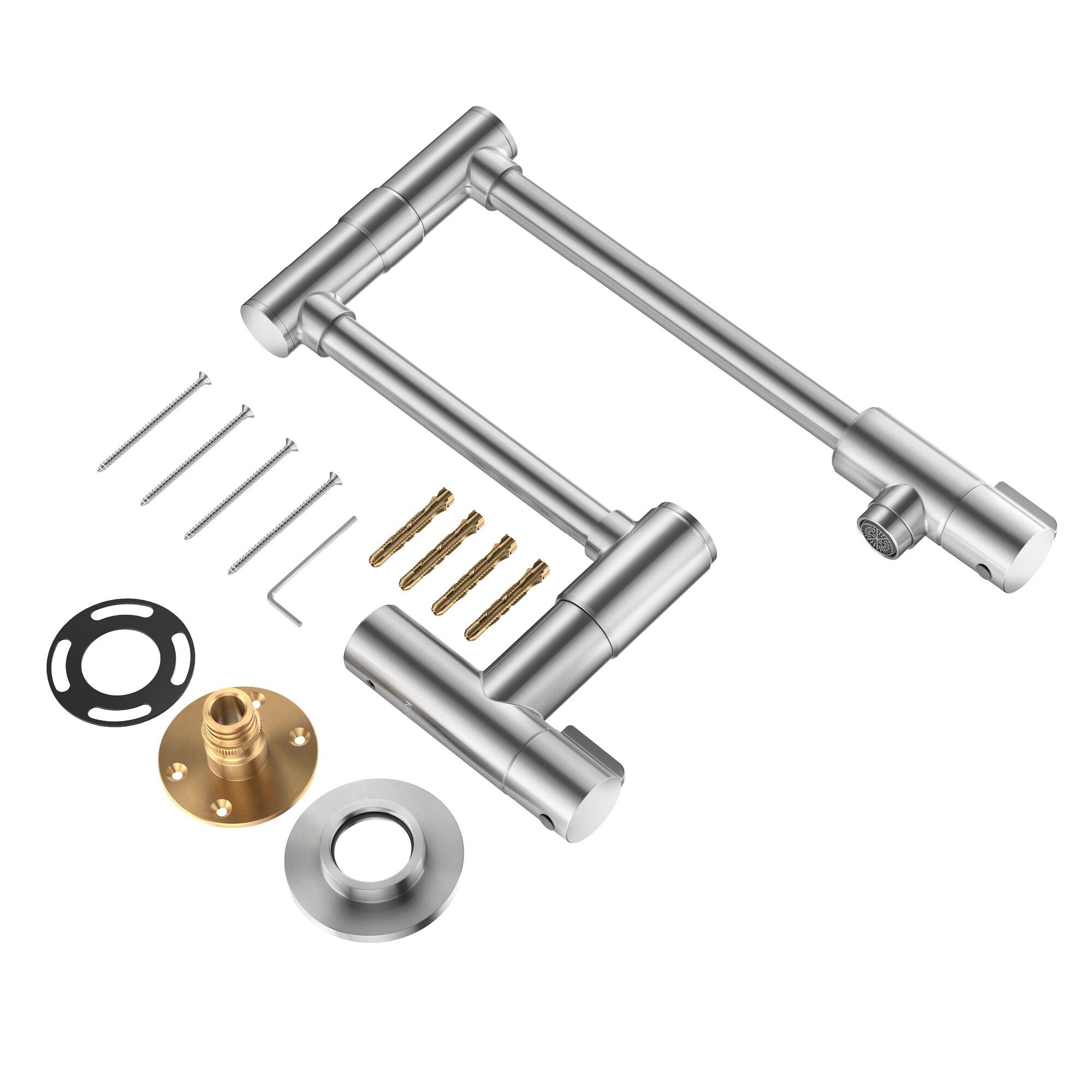 KRAUS Bolden 2 Handle Pot Filler Faucet With Retractable Arm, Wall Mount Kitchen Faucet, Pot Filler For Over Stove