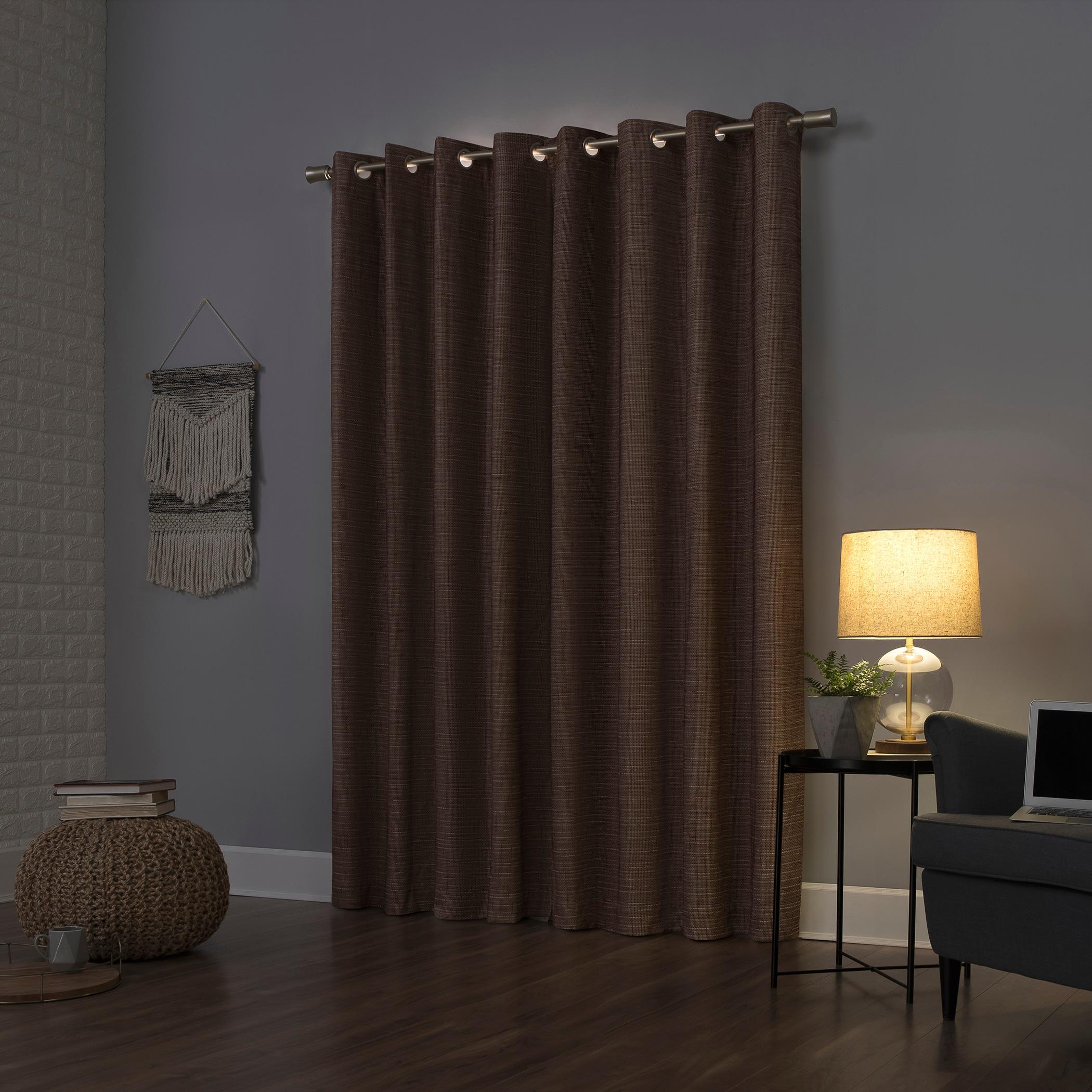 Burlap Weave Thermal Extreme 100% Blackout Grommet Curtain Panel